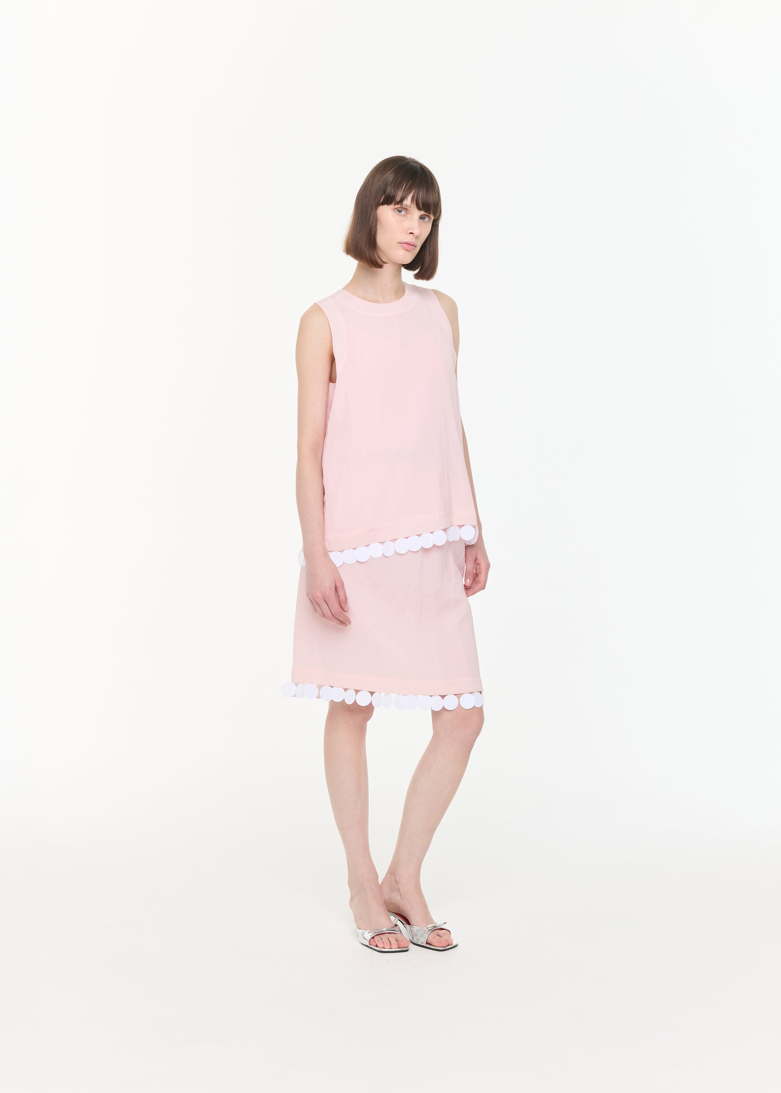 SEQUINS HEM PINK TOP