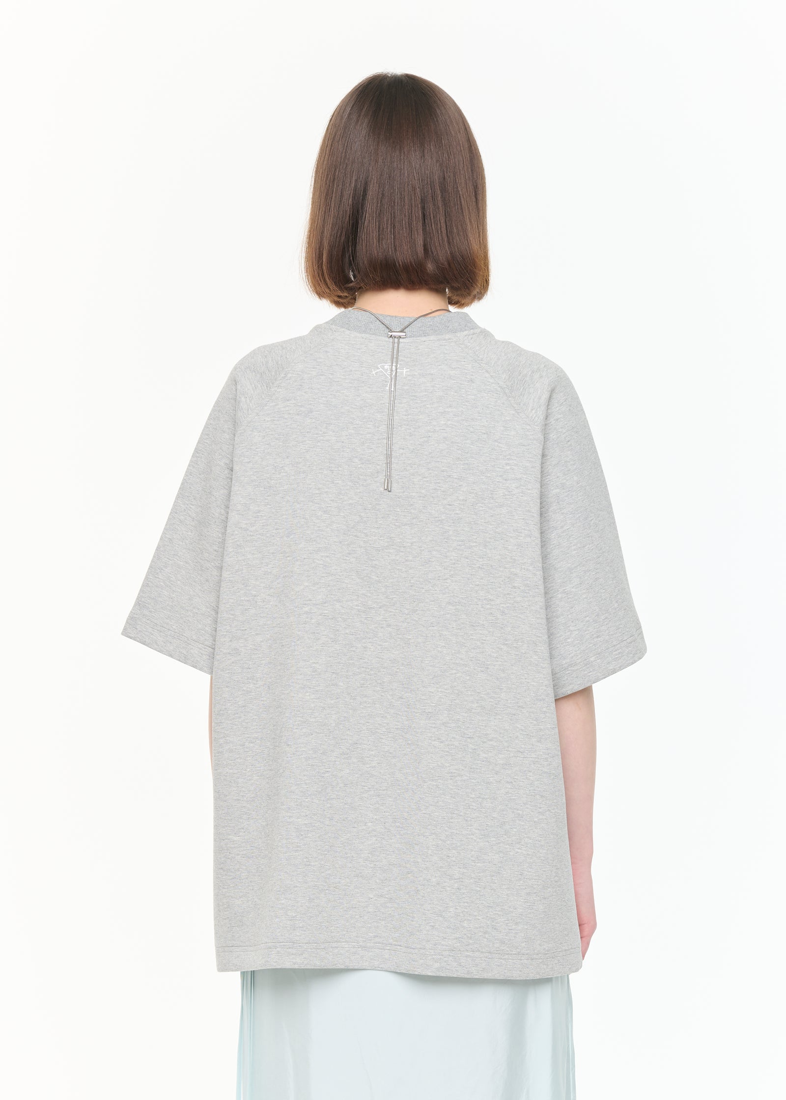 FELPA GRIGIA A MANICHE CORTE