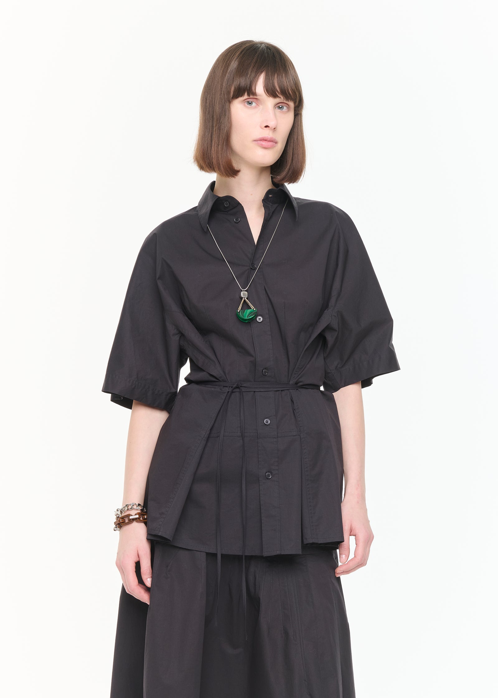 CAMICIA IN POPELINE CON CINTURA