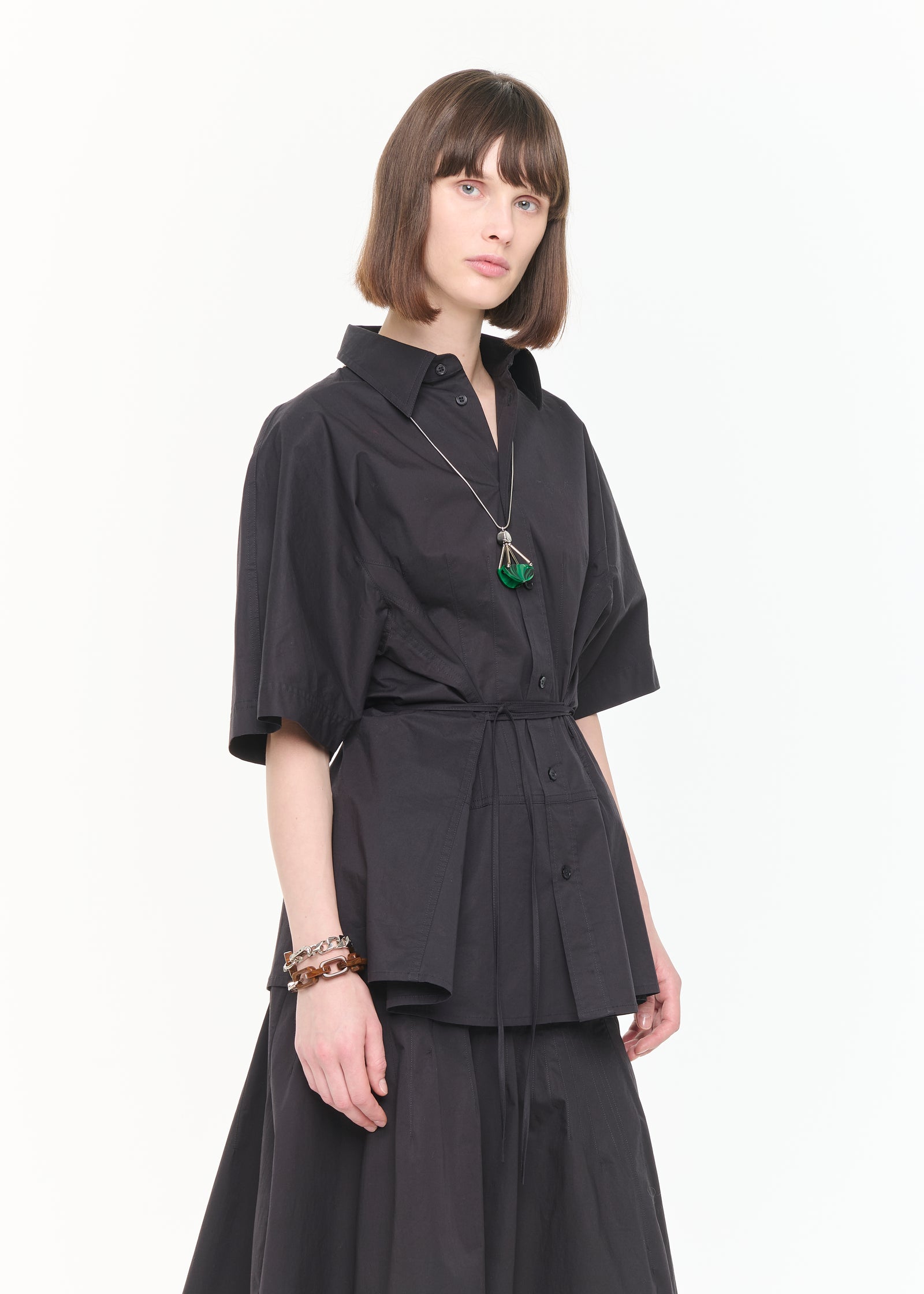 CAMICIA IN POPELINE CON CINTURA