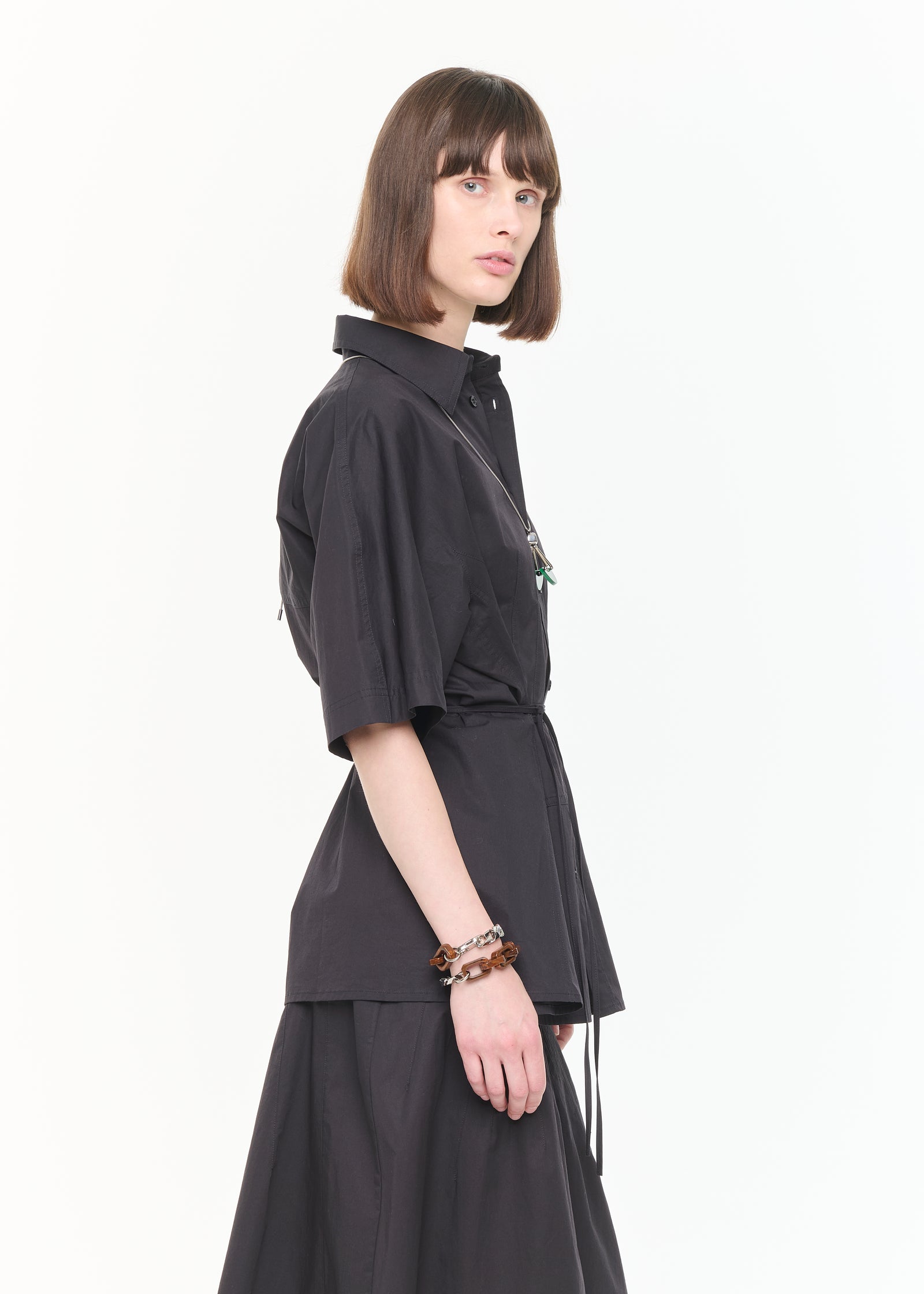 CAMICIA IN POPELINE CON CINTURA