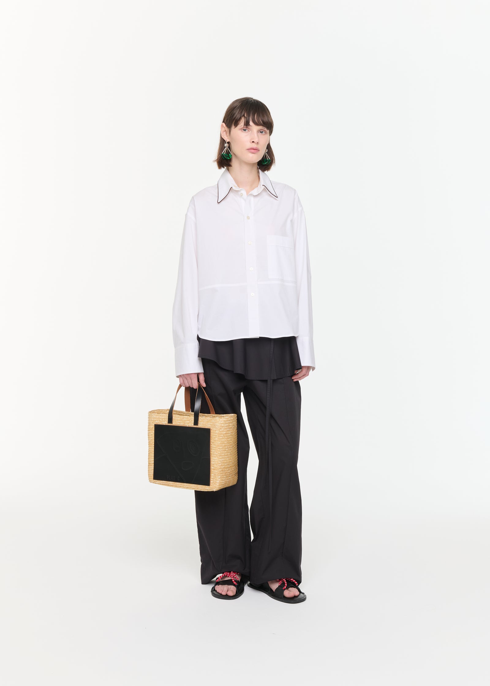 WHITE COTTON BOXY SHIRT