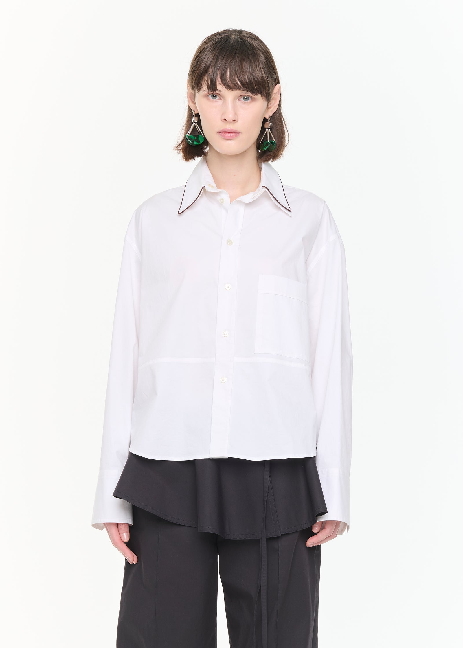 WHITE COTTON BOXY SHIRT