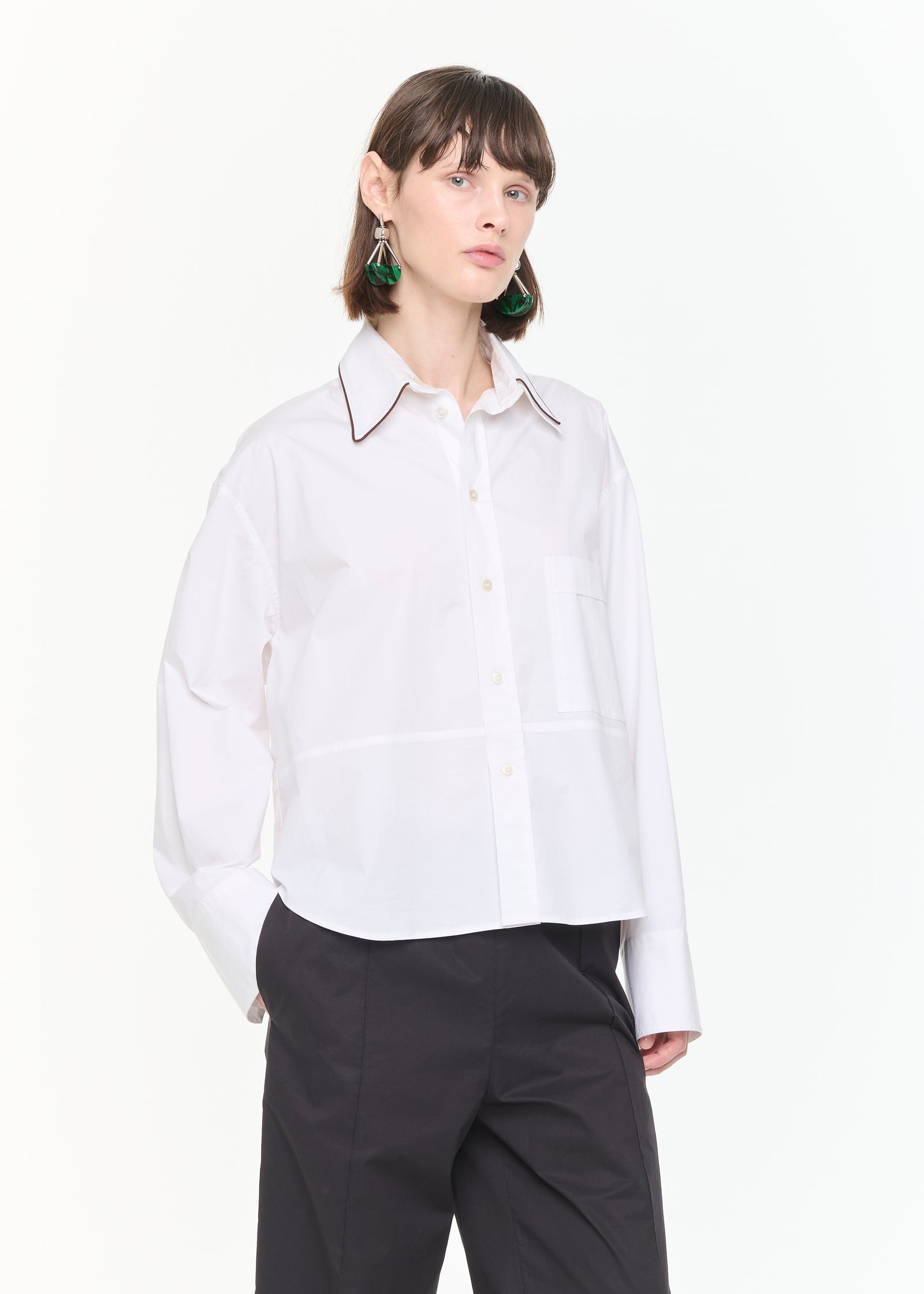 WHITE COTTON BOXY SHIRT