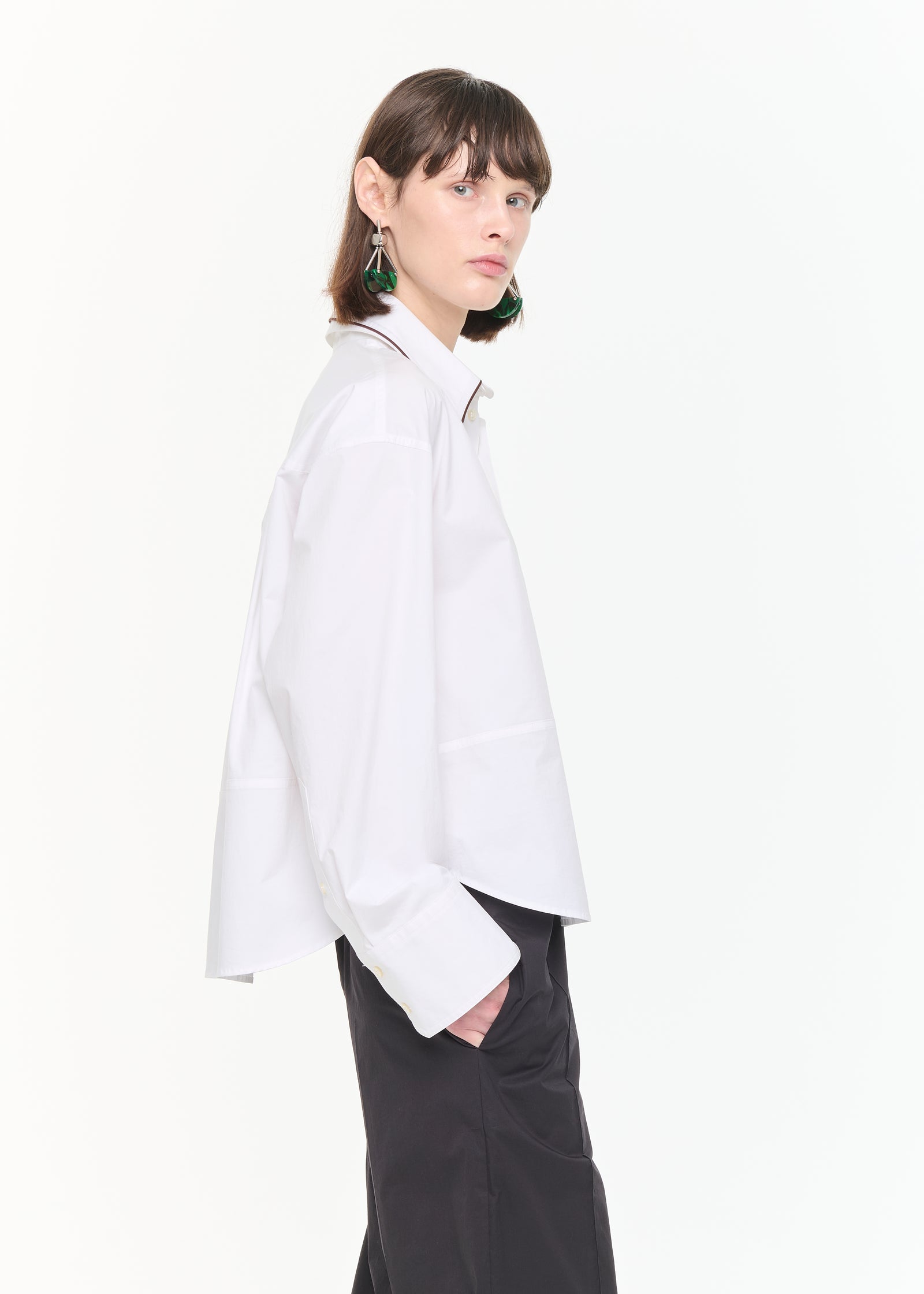 WHITE COTTON BOXY SHIRT