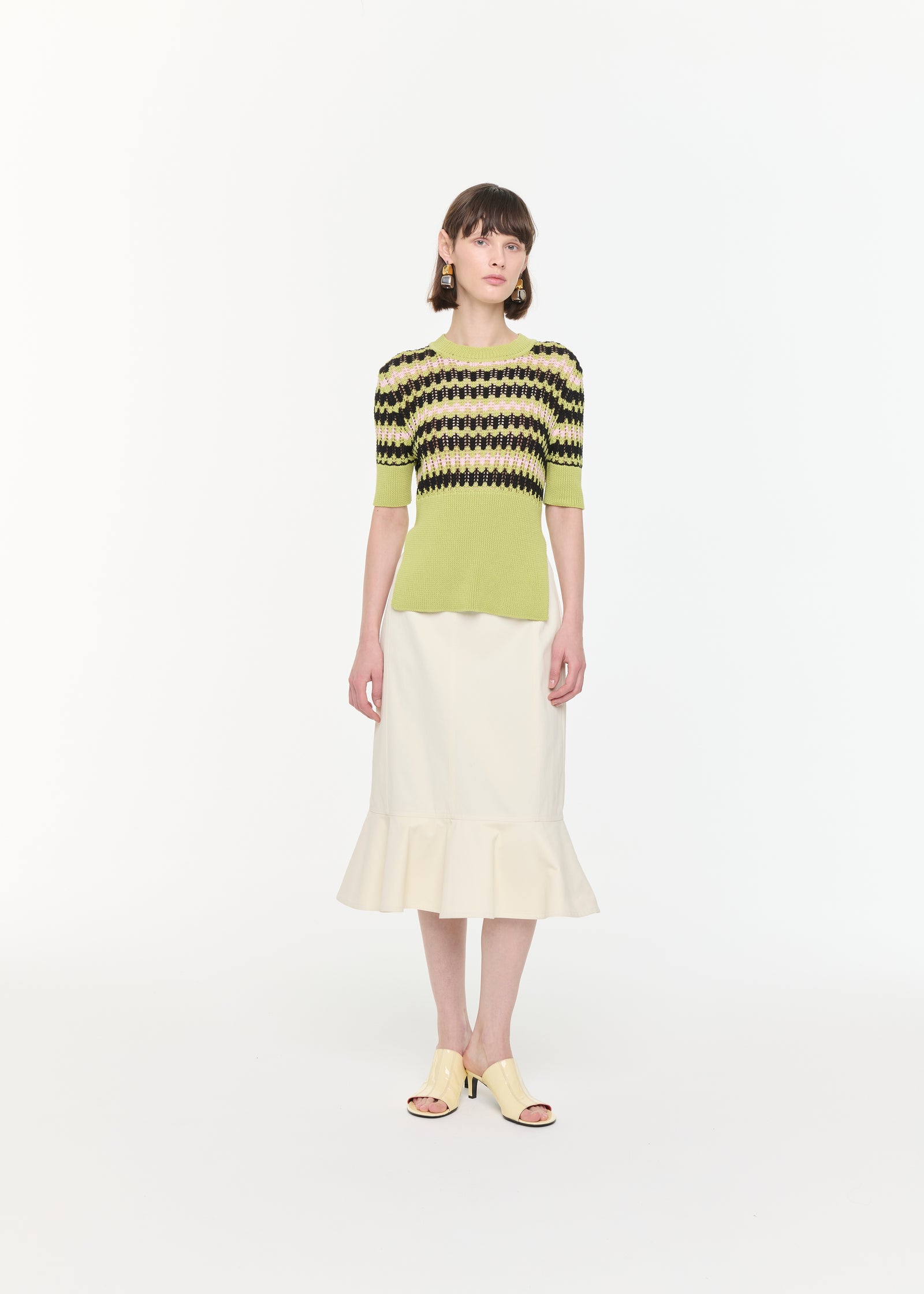 GIROCOLLO VERDE A MANICHE CORTE