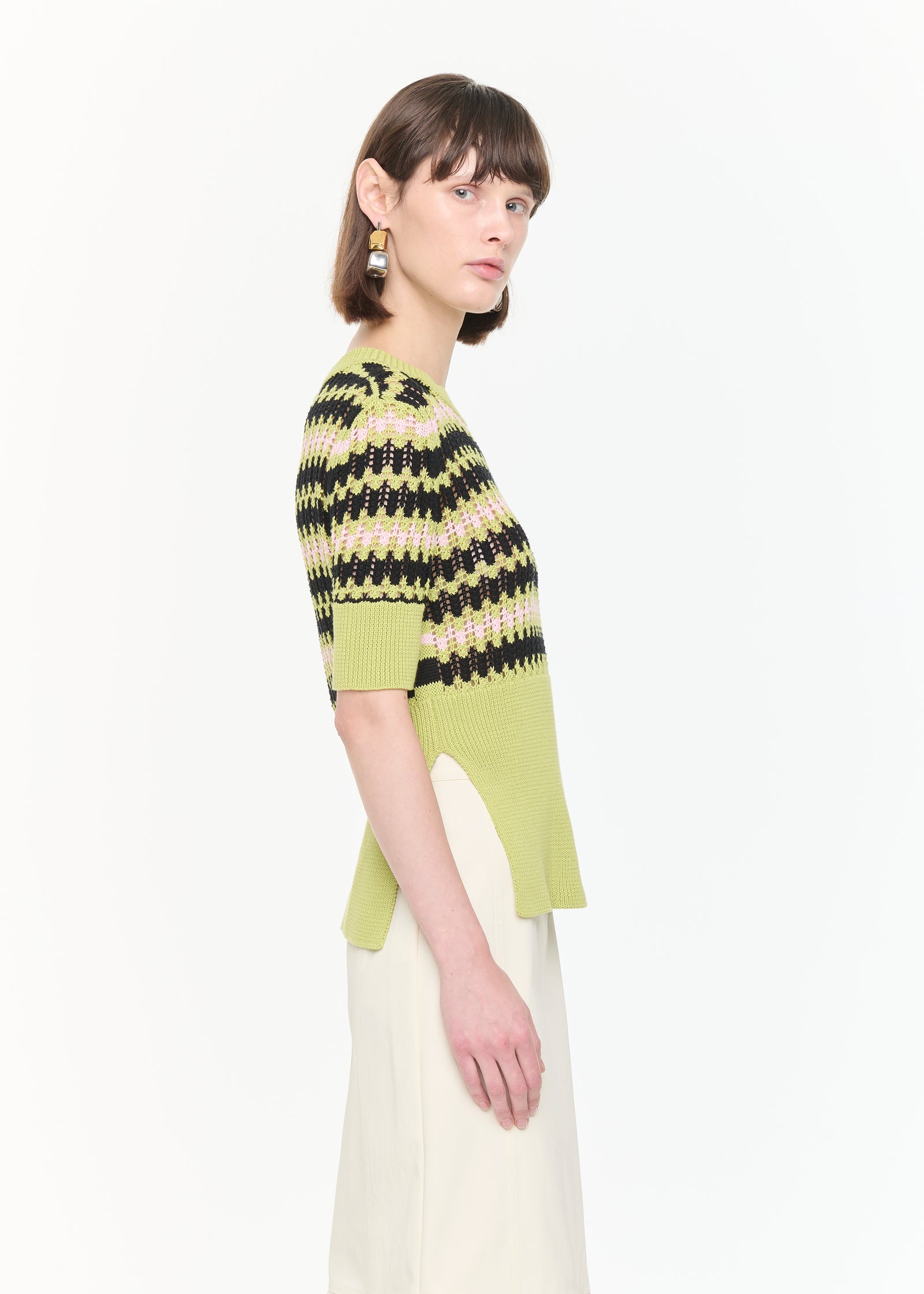 GIROCOLLO VERDE A MANICHE CORTE