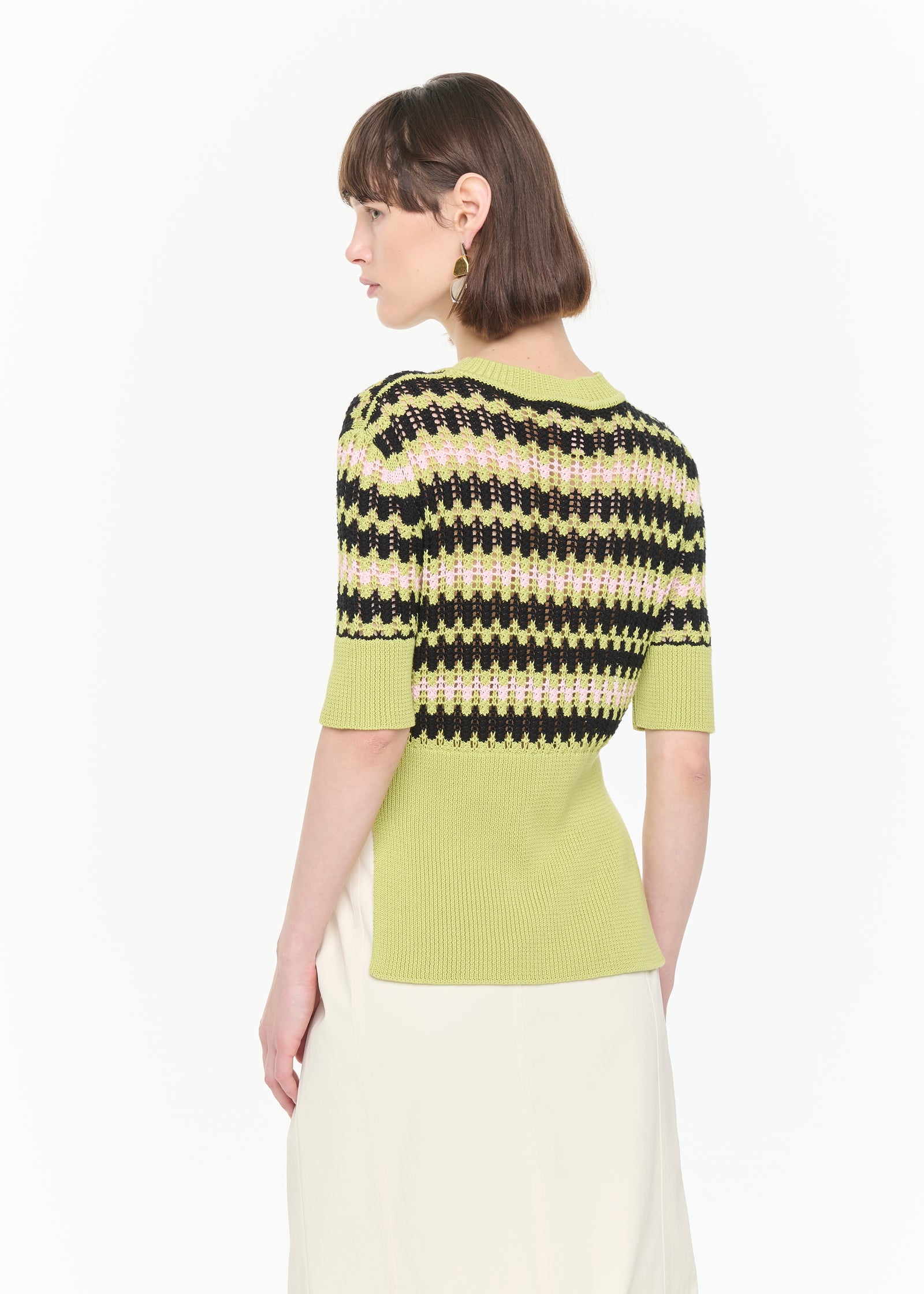 GIROCOLLO VERDE A MANICHE CORTE