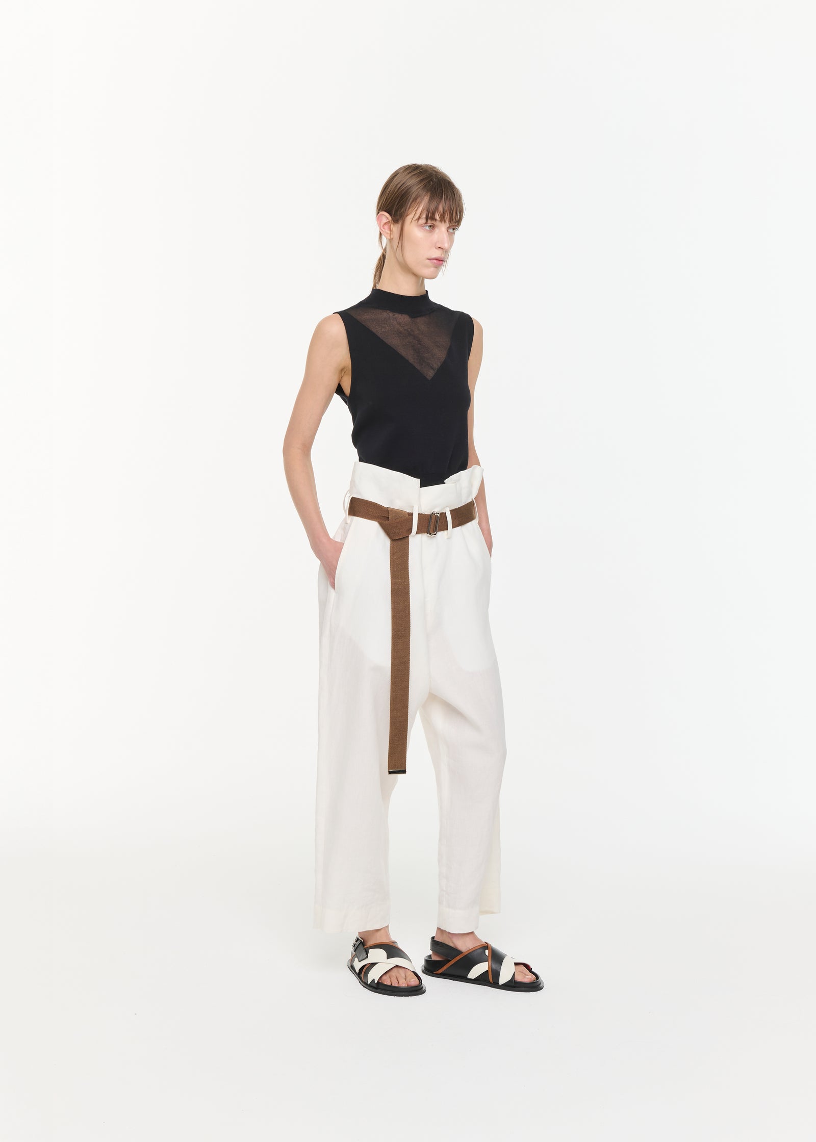 LINEN HIGH WAIST TROUSERS