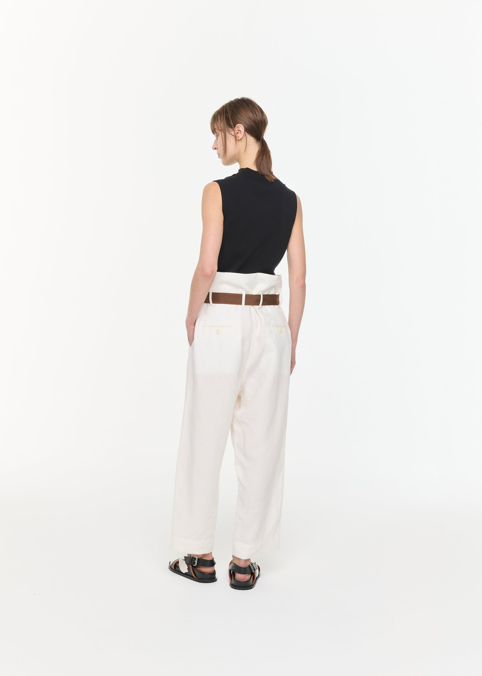 LINEN HIGH WAIST TROUSERS