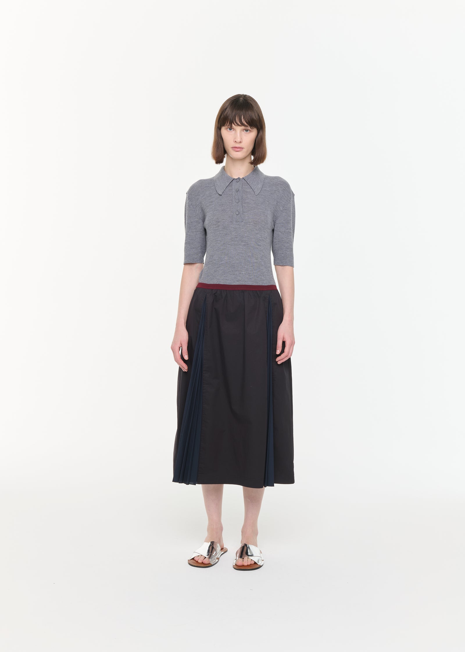 A LINE MIDI SKIRT