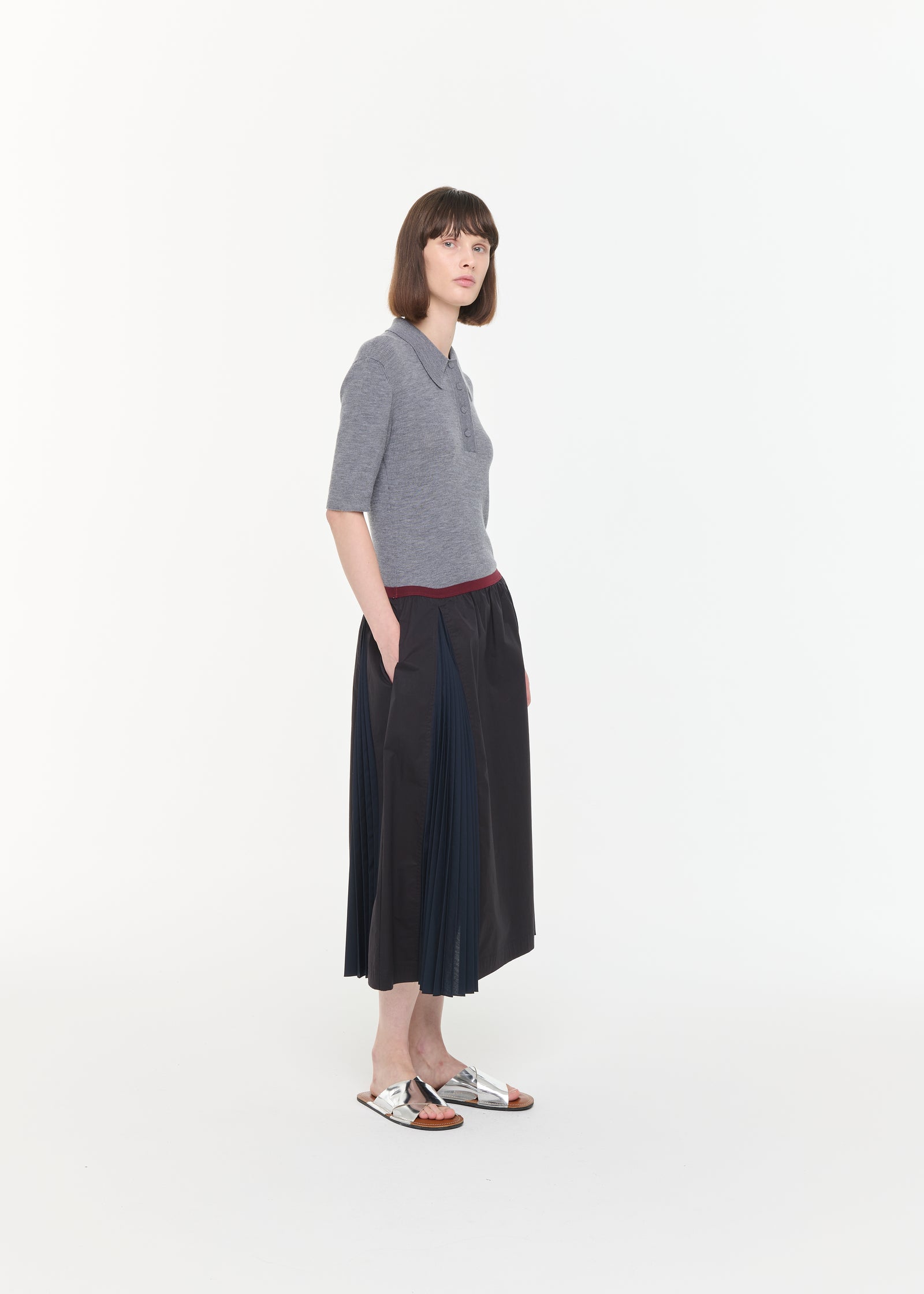 A LINE MIDI SKIRT