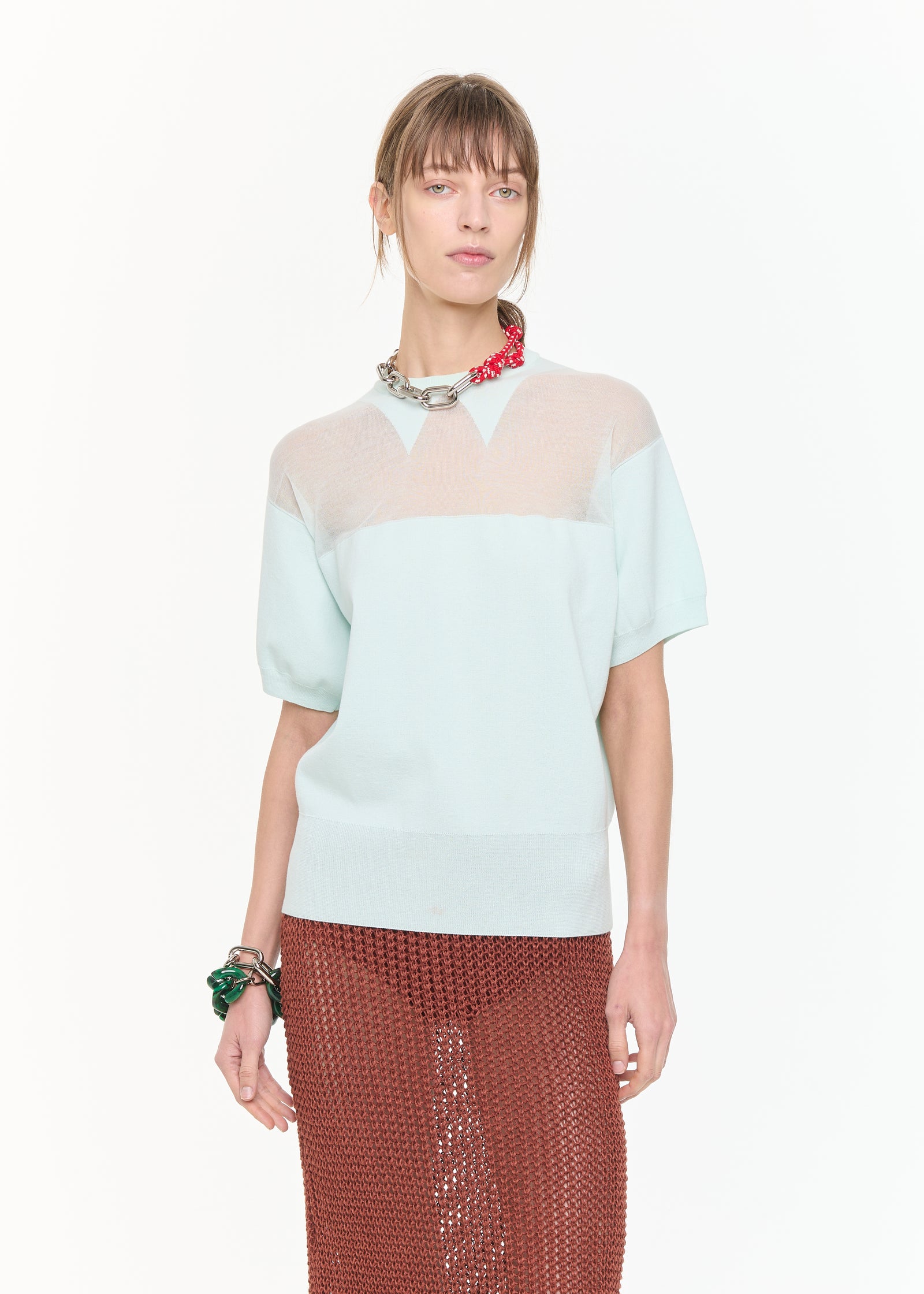 INTARSIA SHORT SLEEVES KNIT