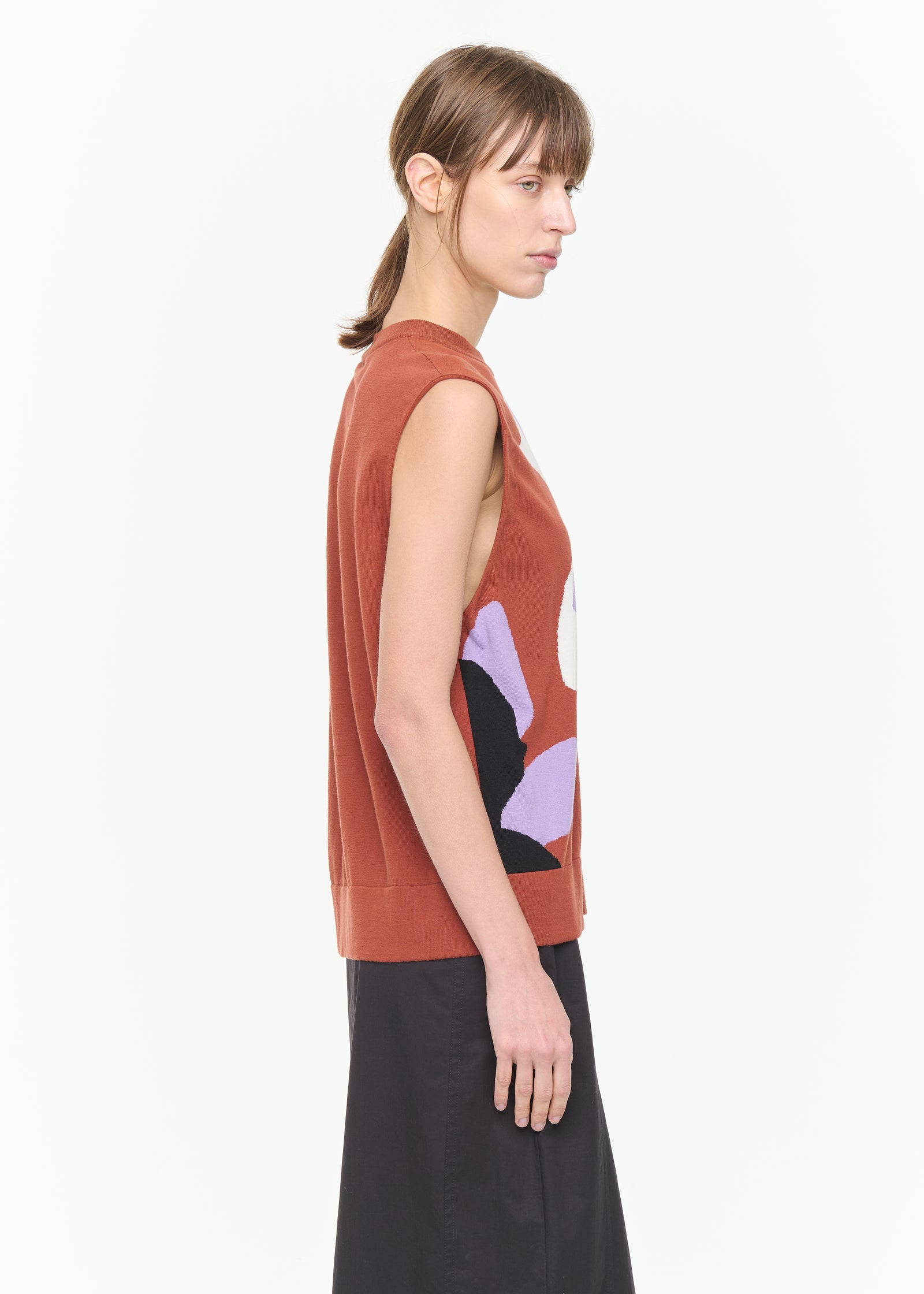 FLOWER INTARSIA COTTON VEST