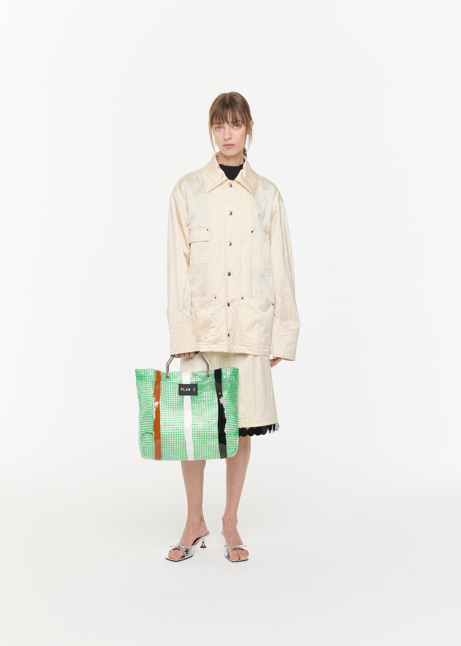 EGGWHITE NYLON JACKET