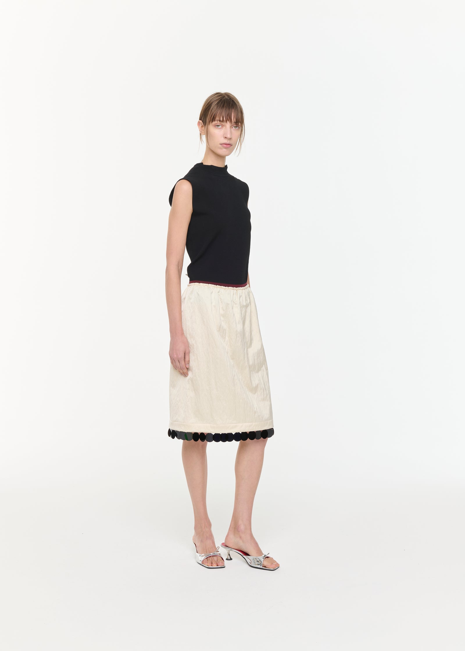 MIDI SKIRT WITH SEQUIN HEM