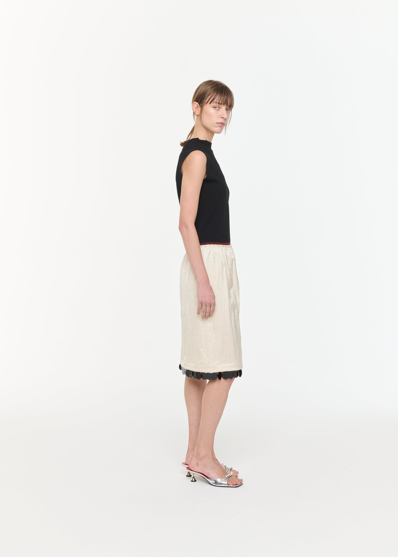 MIDI SKIRT WITH SEQUIN HEM