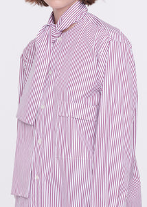 STRIPED COTTON SHIRT WITH SCARF