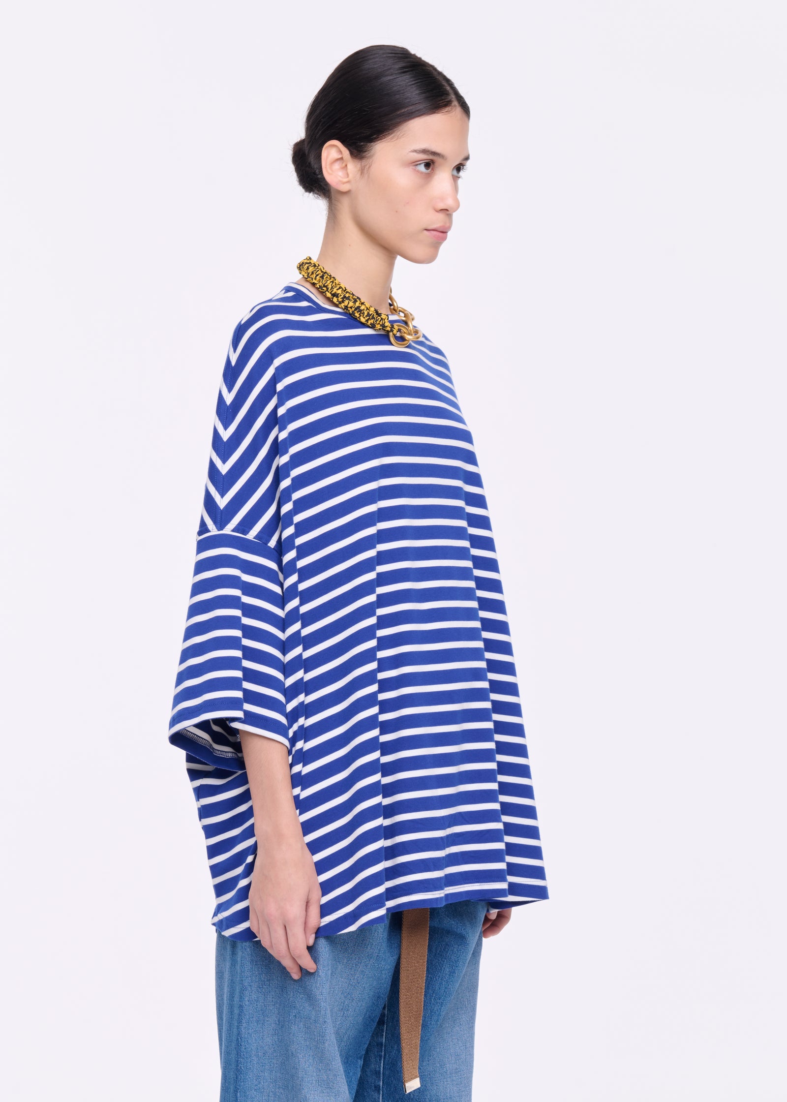 WIDE SLEEVED STRIPED T-SHIRT