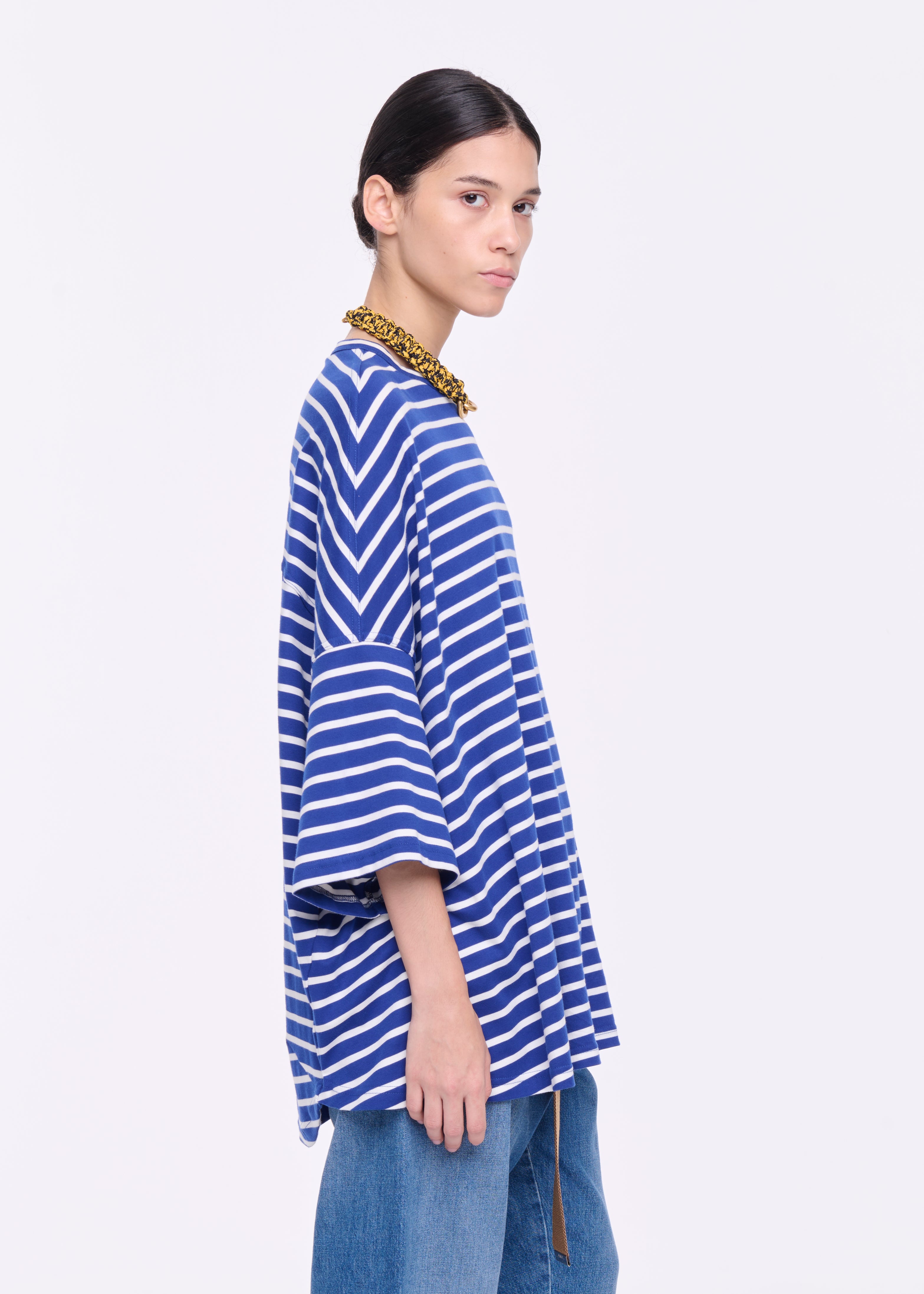 WIDE SLEEVED STRIPED T-SHIRT