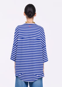 WIDE SLEEVED STRIPED T-SHIRT