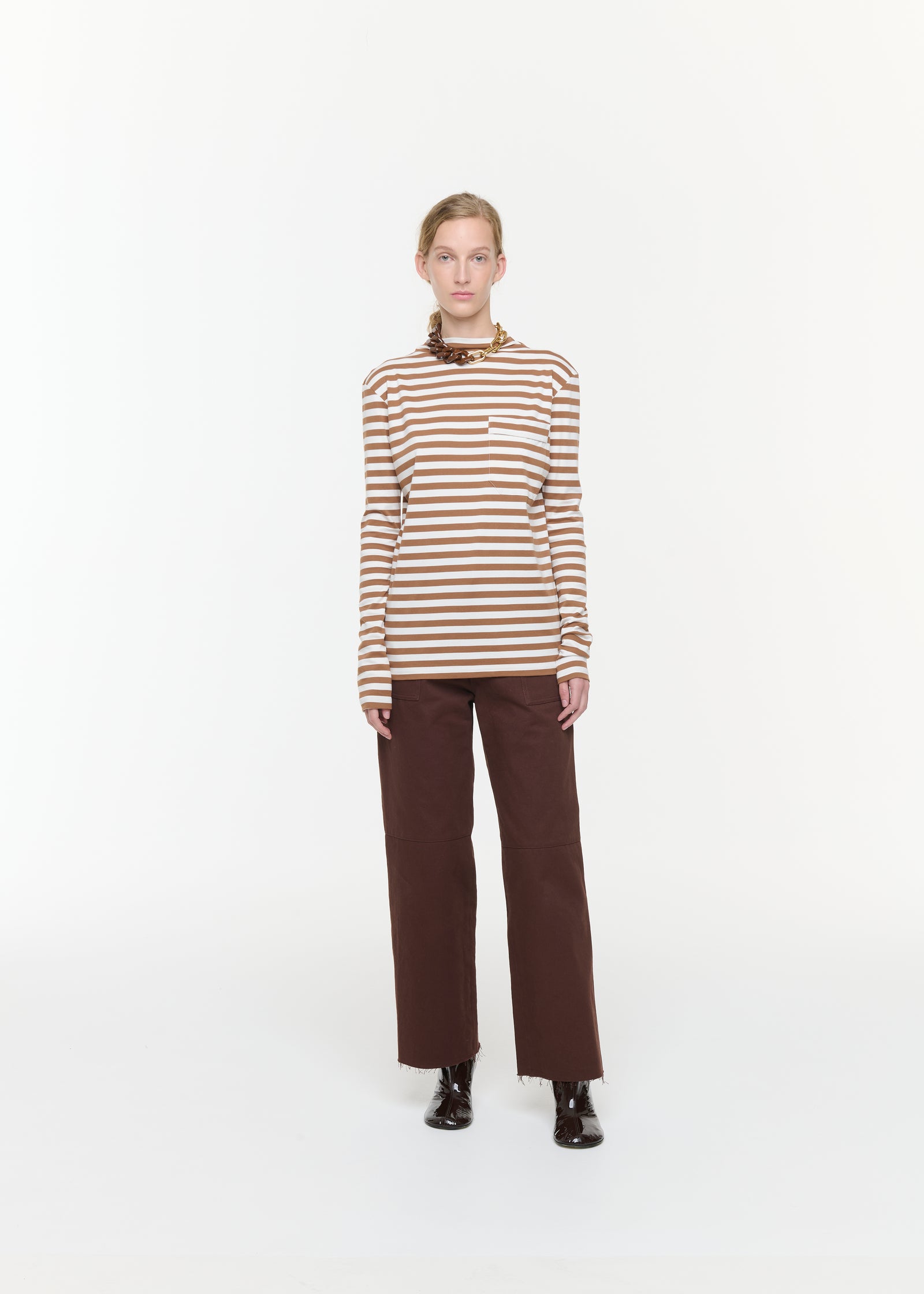 TURTLENECK STRIPED LONG SLEEVED T-SHIRT
