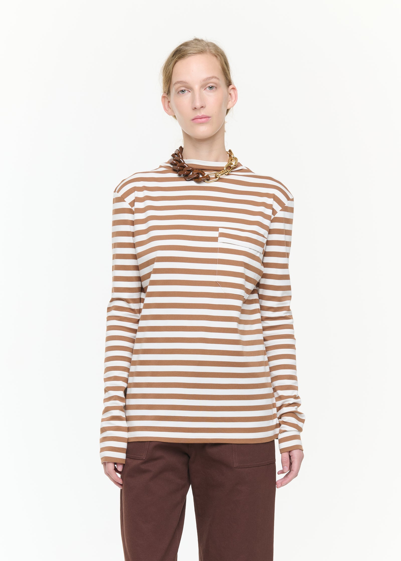 TURTLENECK STRIPED LONG SLEEVED T-SHIRT