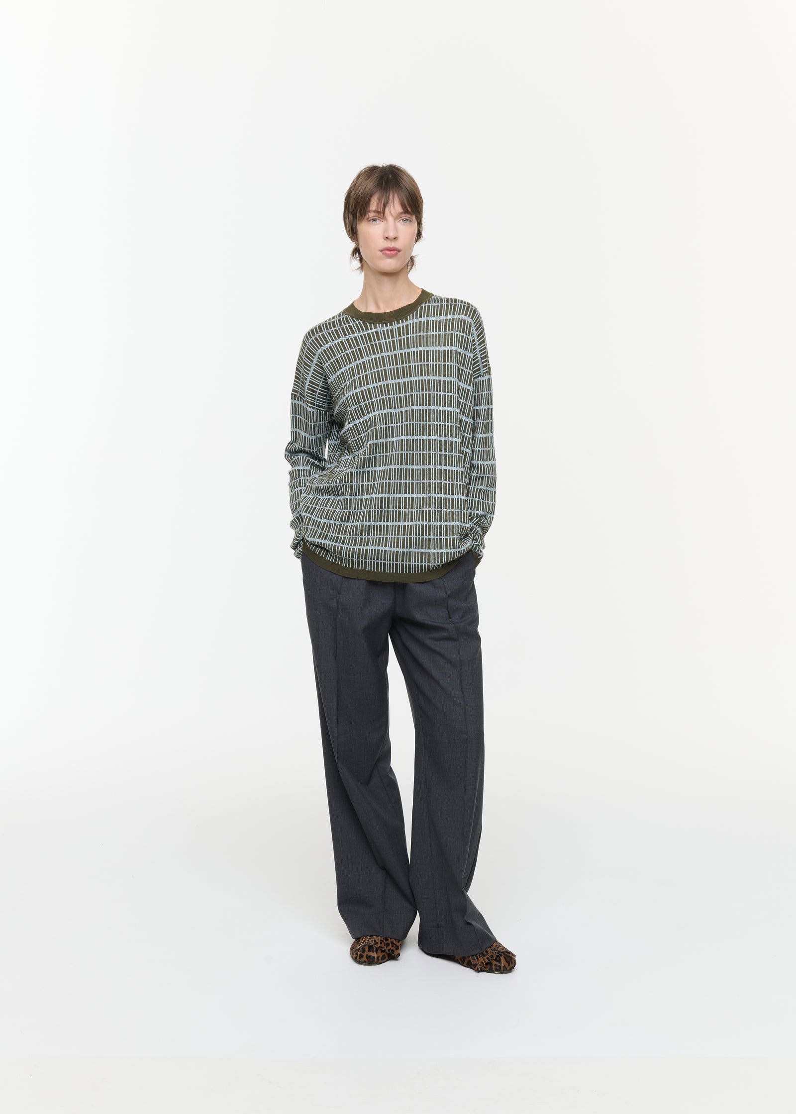 MAGLIONE GIROCOLLO JACQUARD GRAFICO