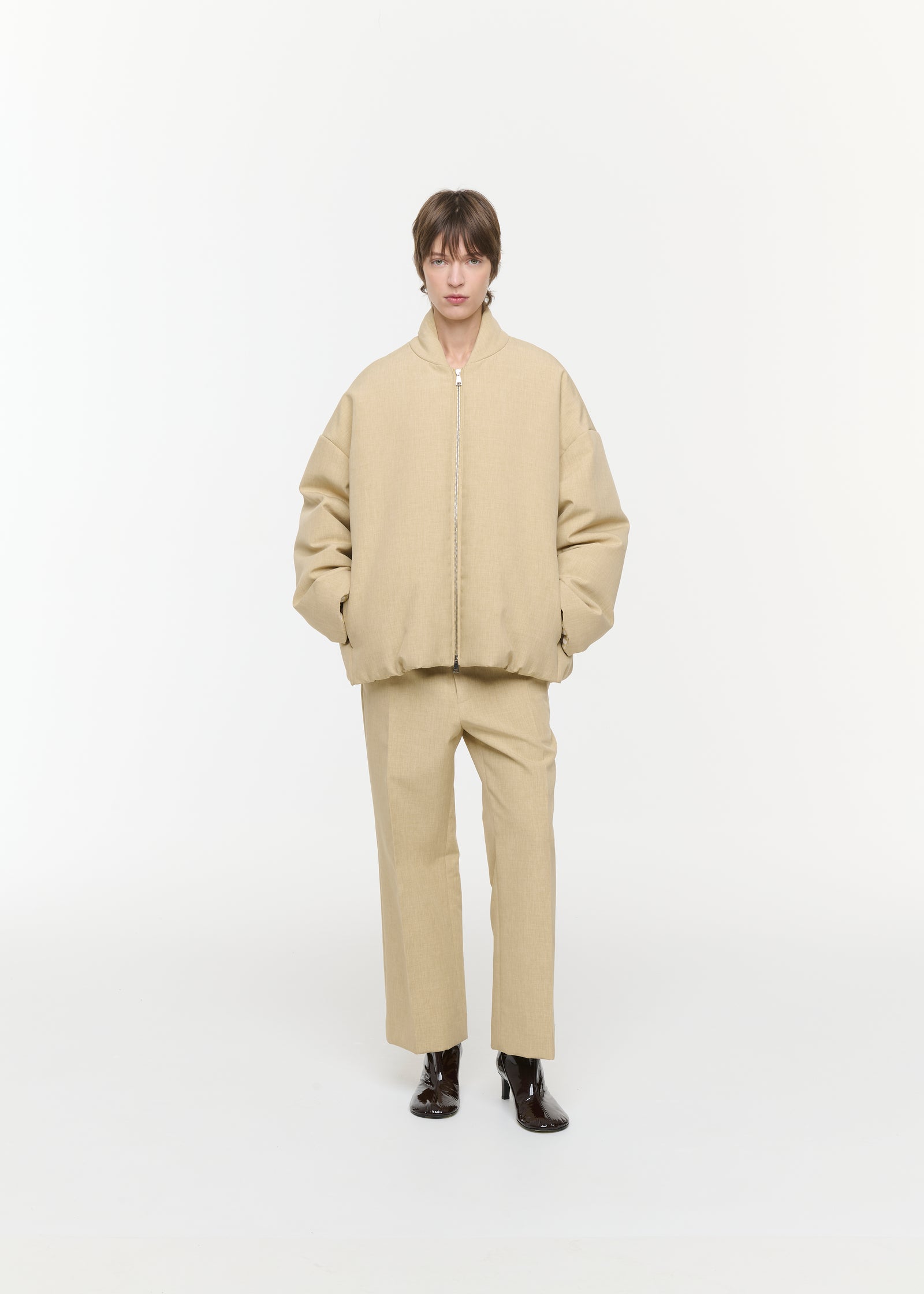 MELANGE YELLOW SAIA BOMBER JACKET