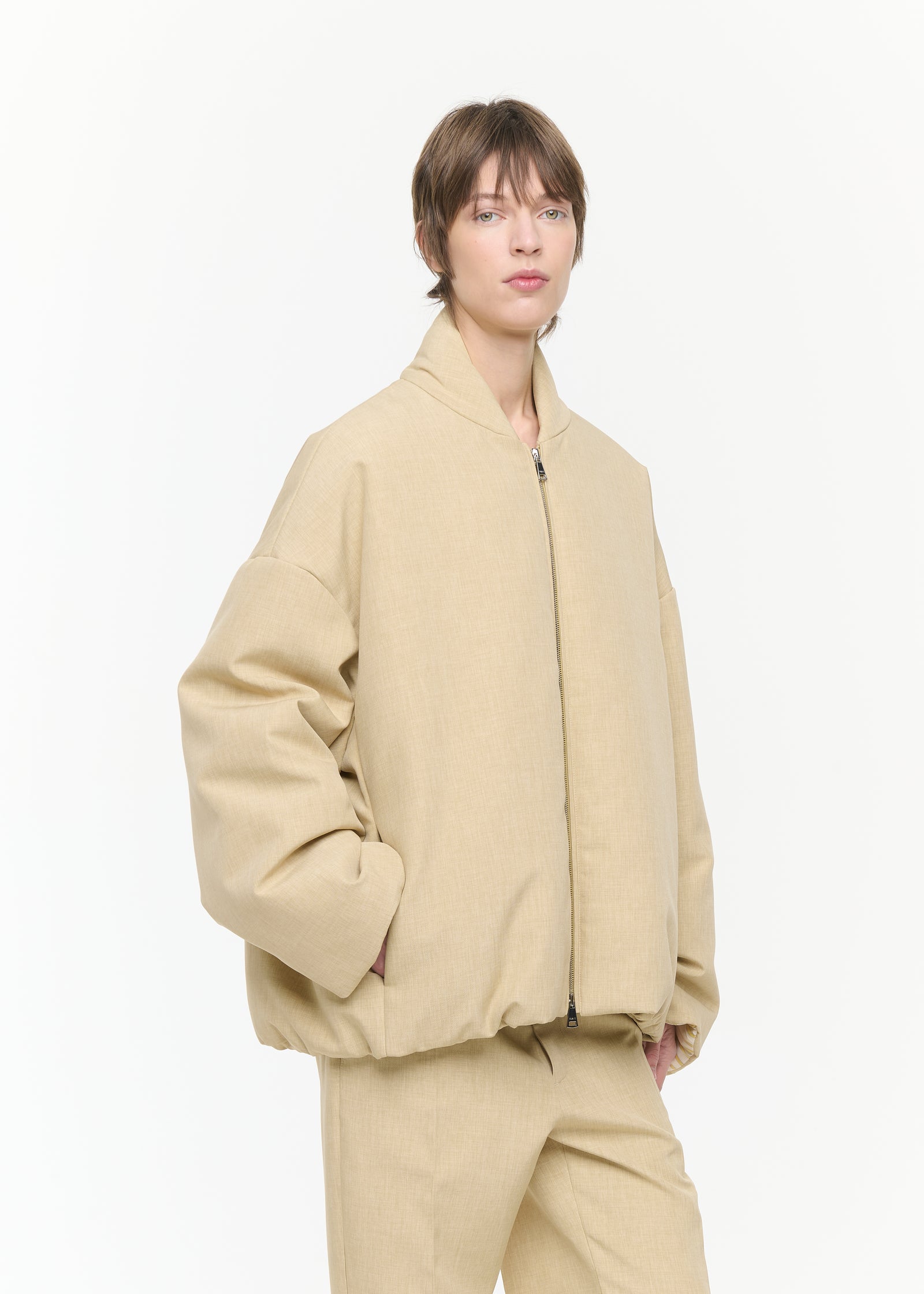 MELANGE YELLOW SAIA BOMBER JACKET