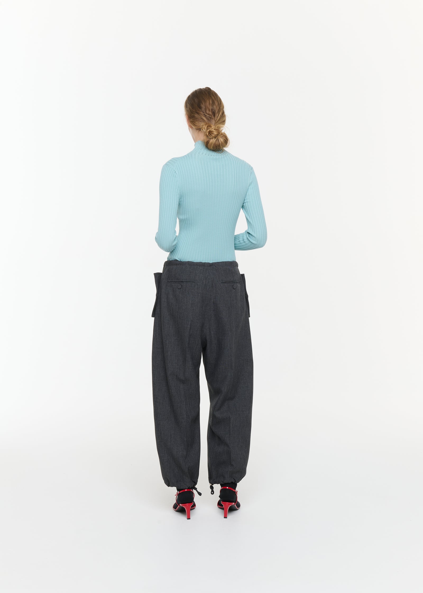 GREY MELANGE GRISAILLE UTILITY TROUSERS