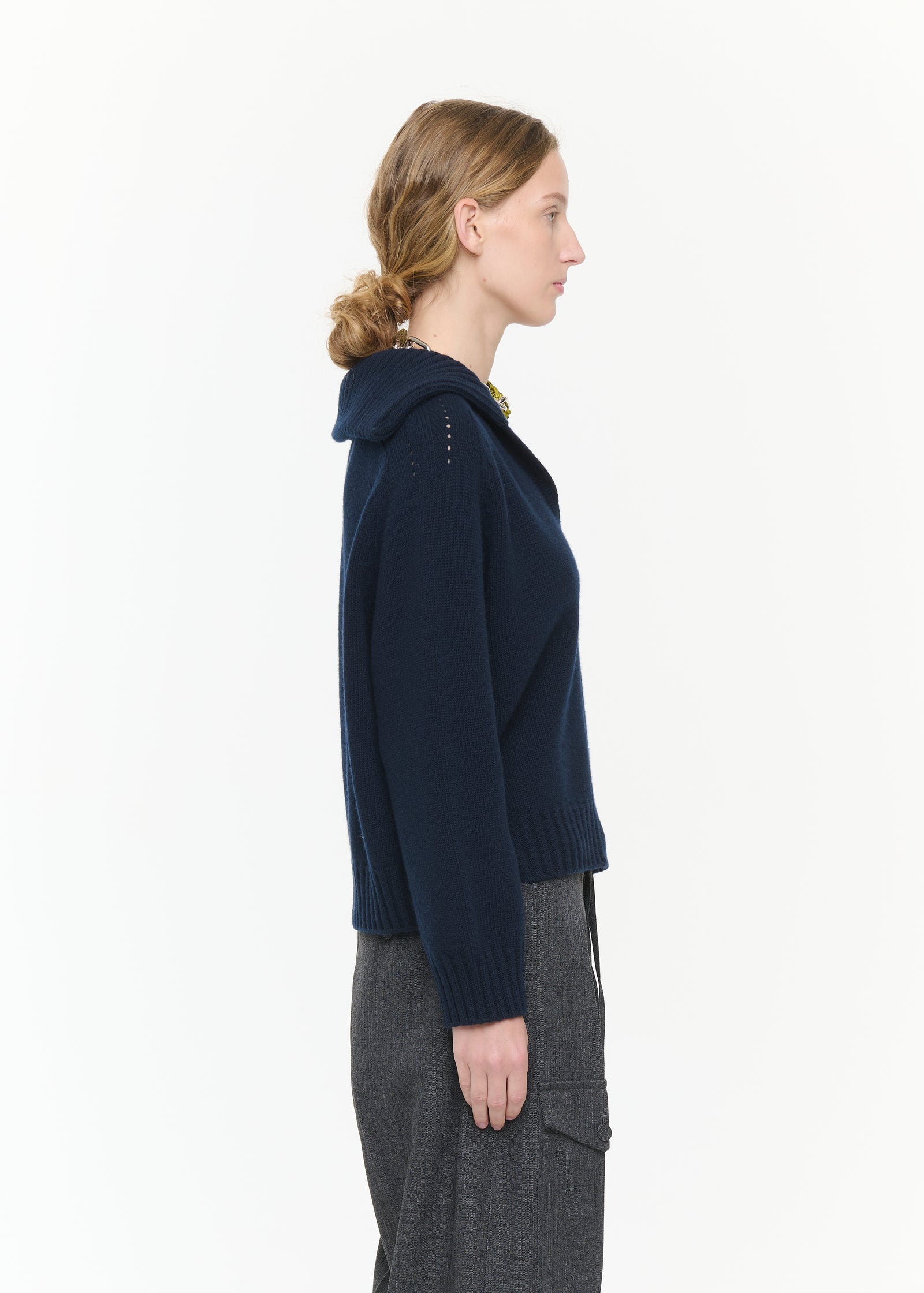 MAGLIONE A V DA MARINAIO IN LANA CASHMERE