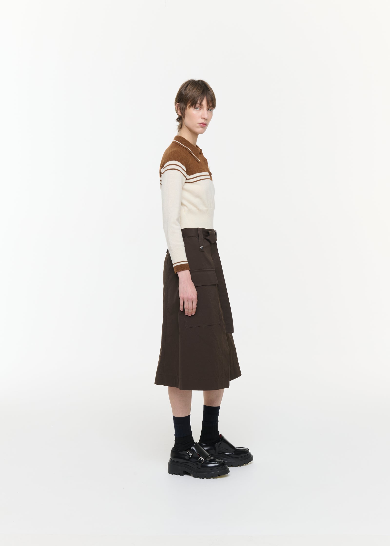 DARK BROWN WRAP SKIRT