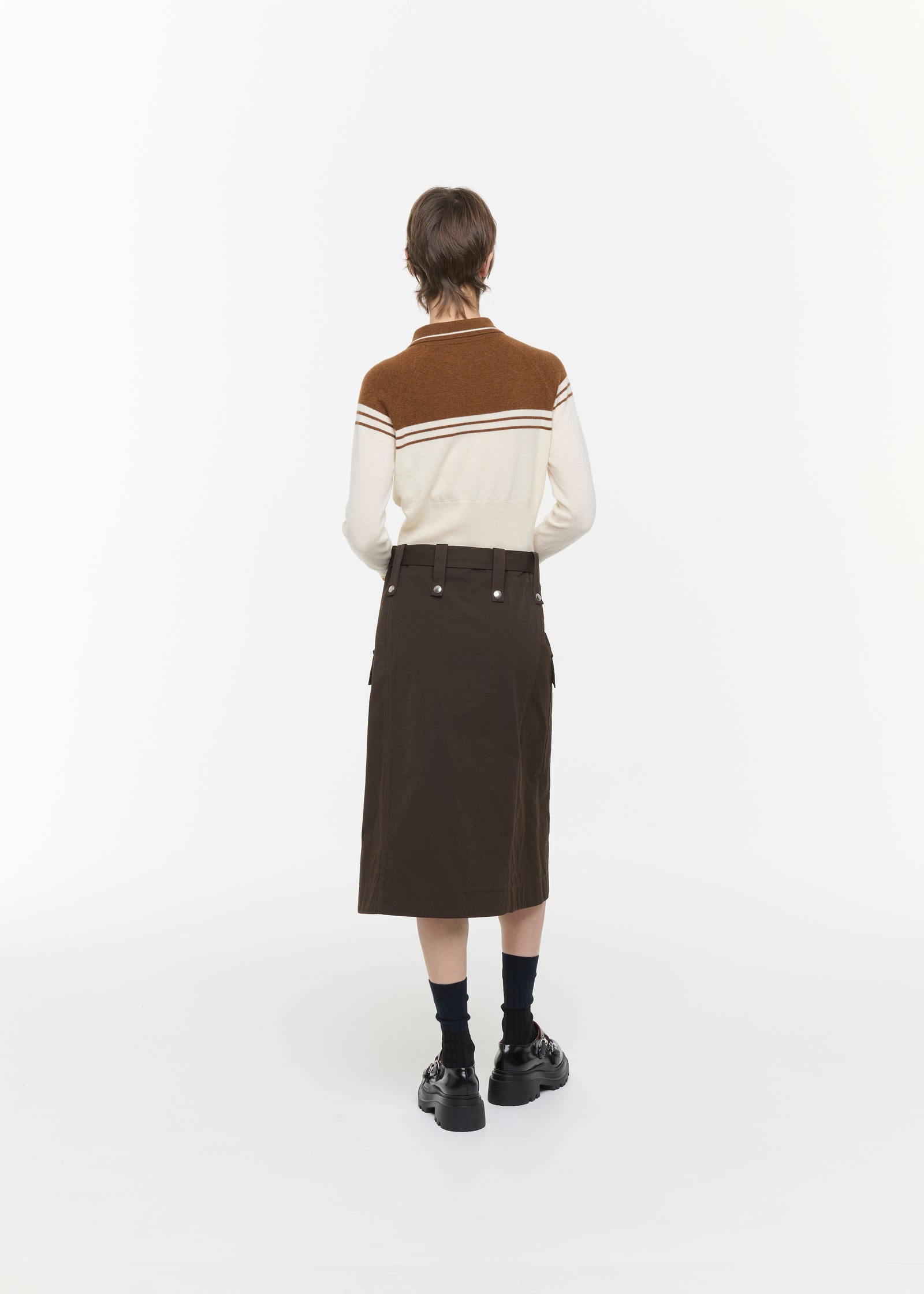 DARK BROWN WRAP SKIRT