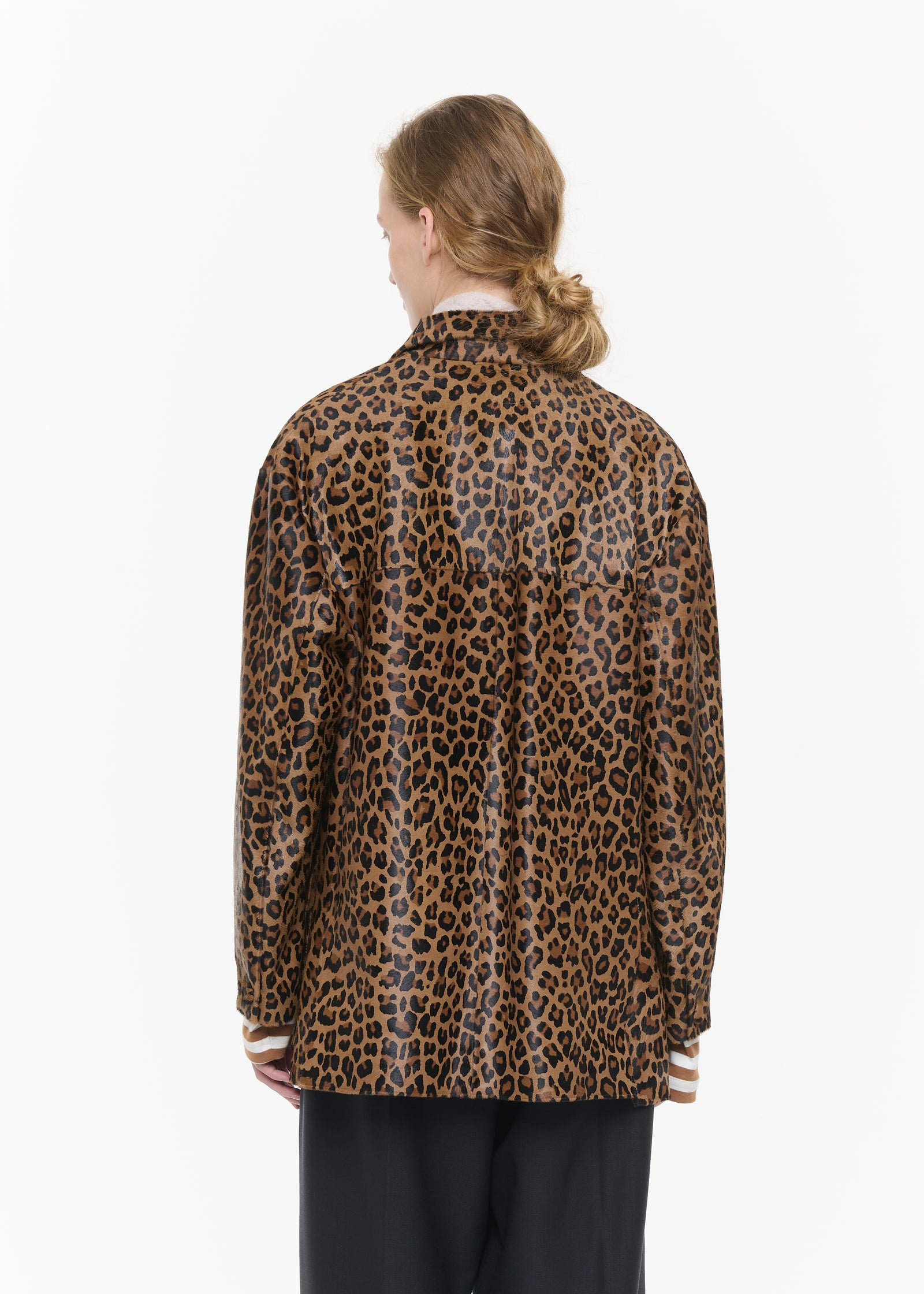 BLAZER IN CAVALLINO CON STAMPA LEOPARDATA