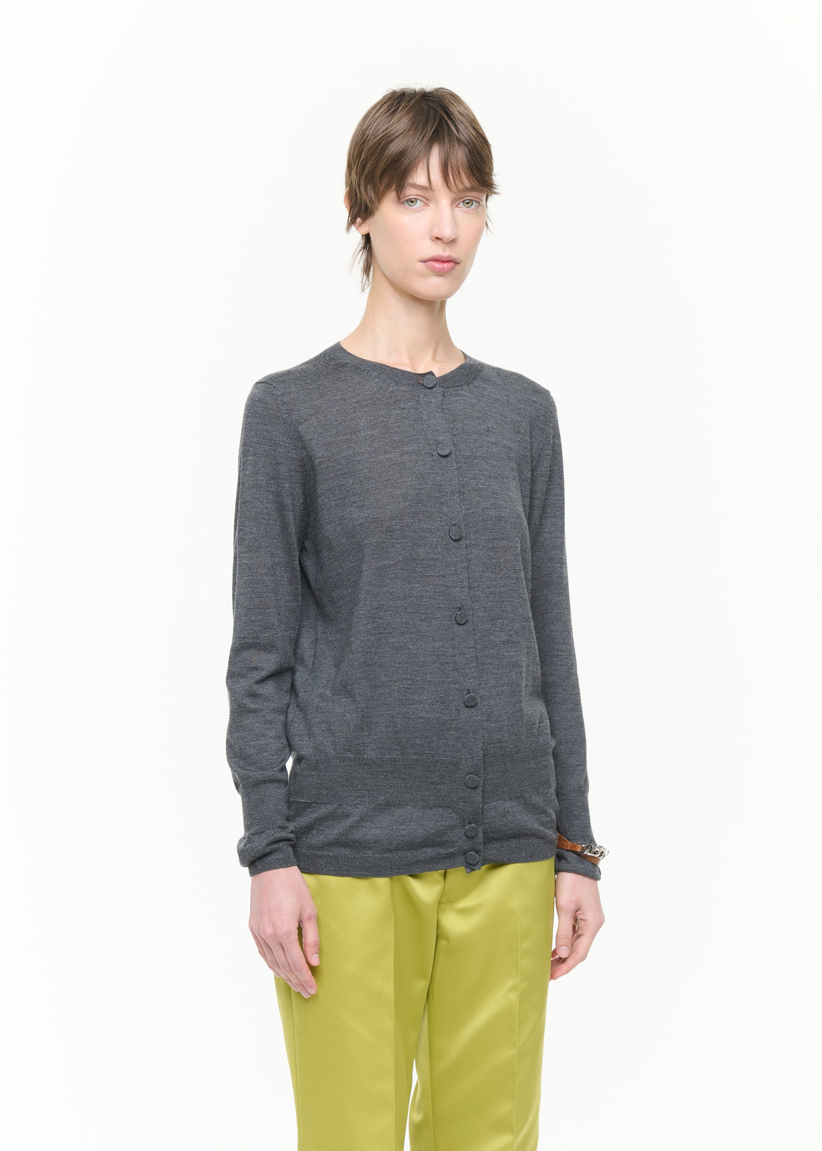 GRANITE SILK WOOL CARDIGAN