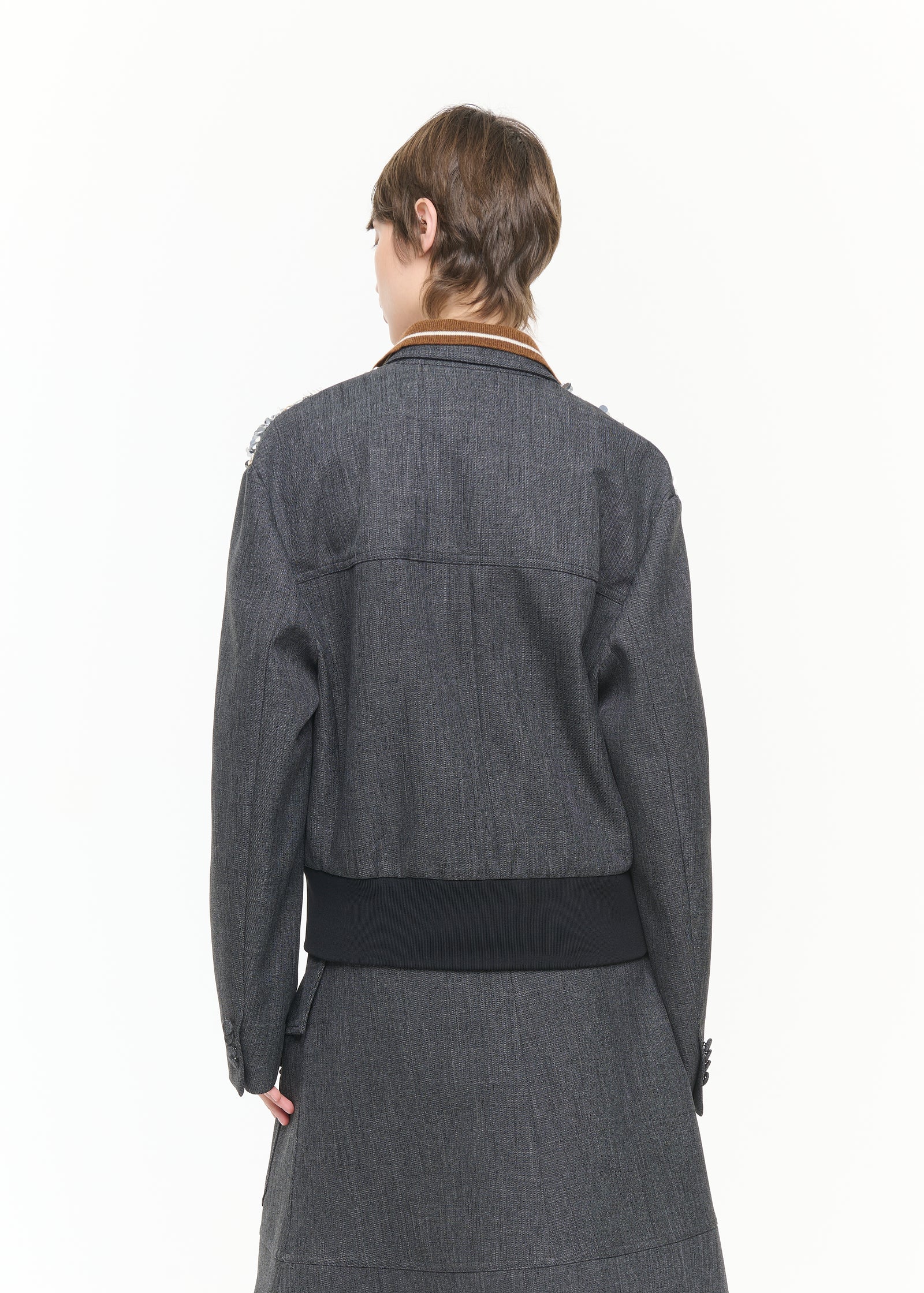 GRISAILLE JACKET WITH EMBROIDERY