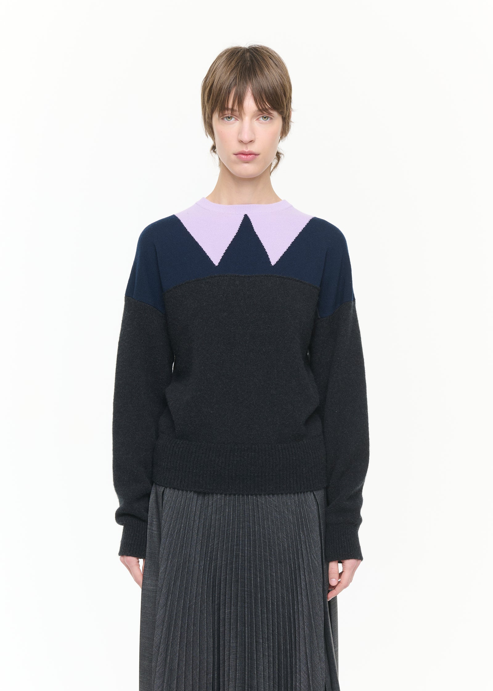 SWEATER WITH INLAY COLLAR