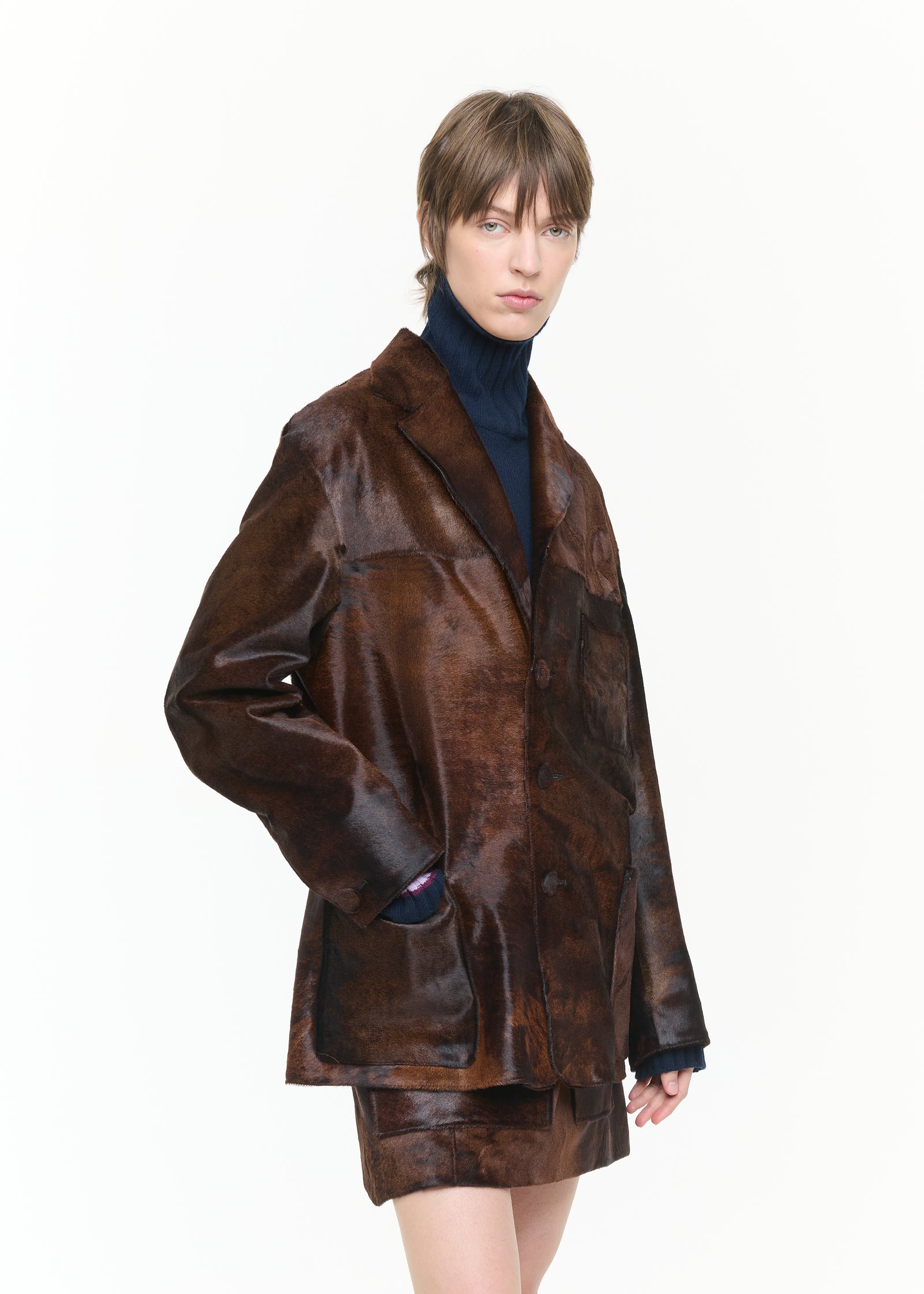 BLAZER IN CAVALLINO COLOR TOSTATO