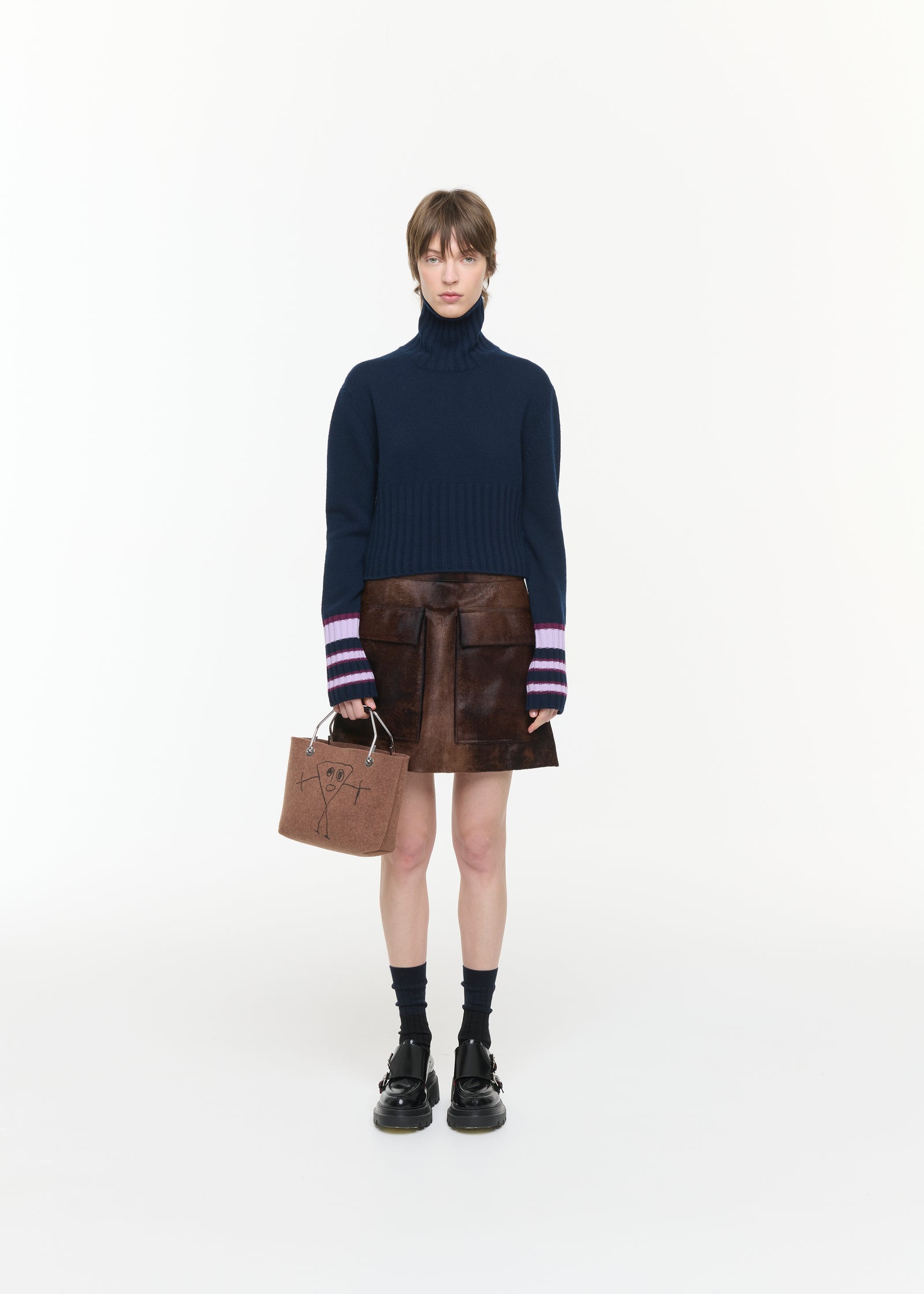 CALF LEATHER MINI SKIRT
