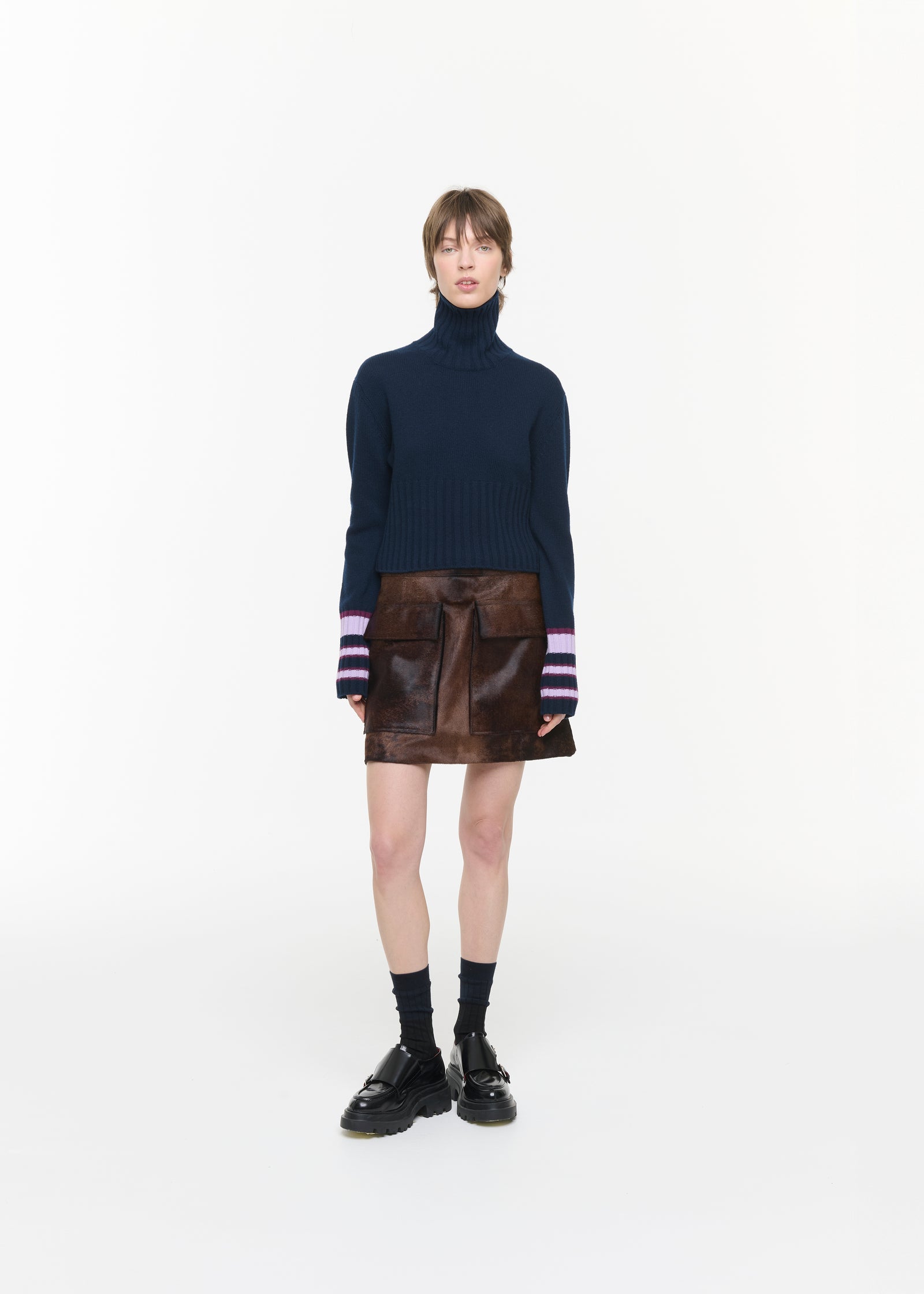 CALF LEATHER MINI SKIRT