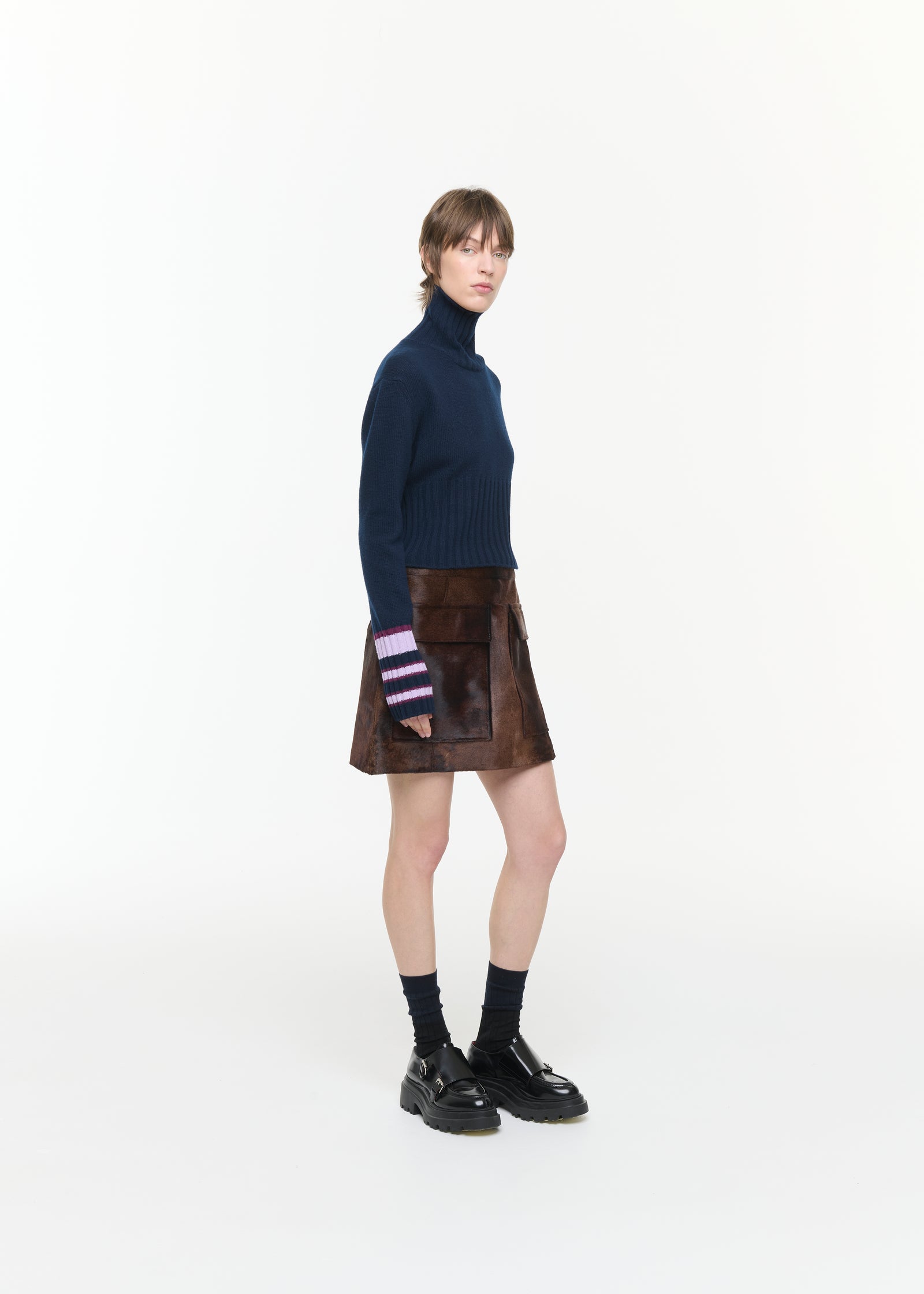 CALF LEATHER MINI SKIRT