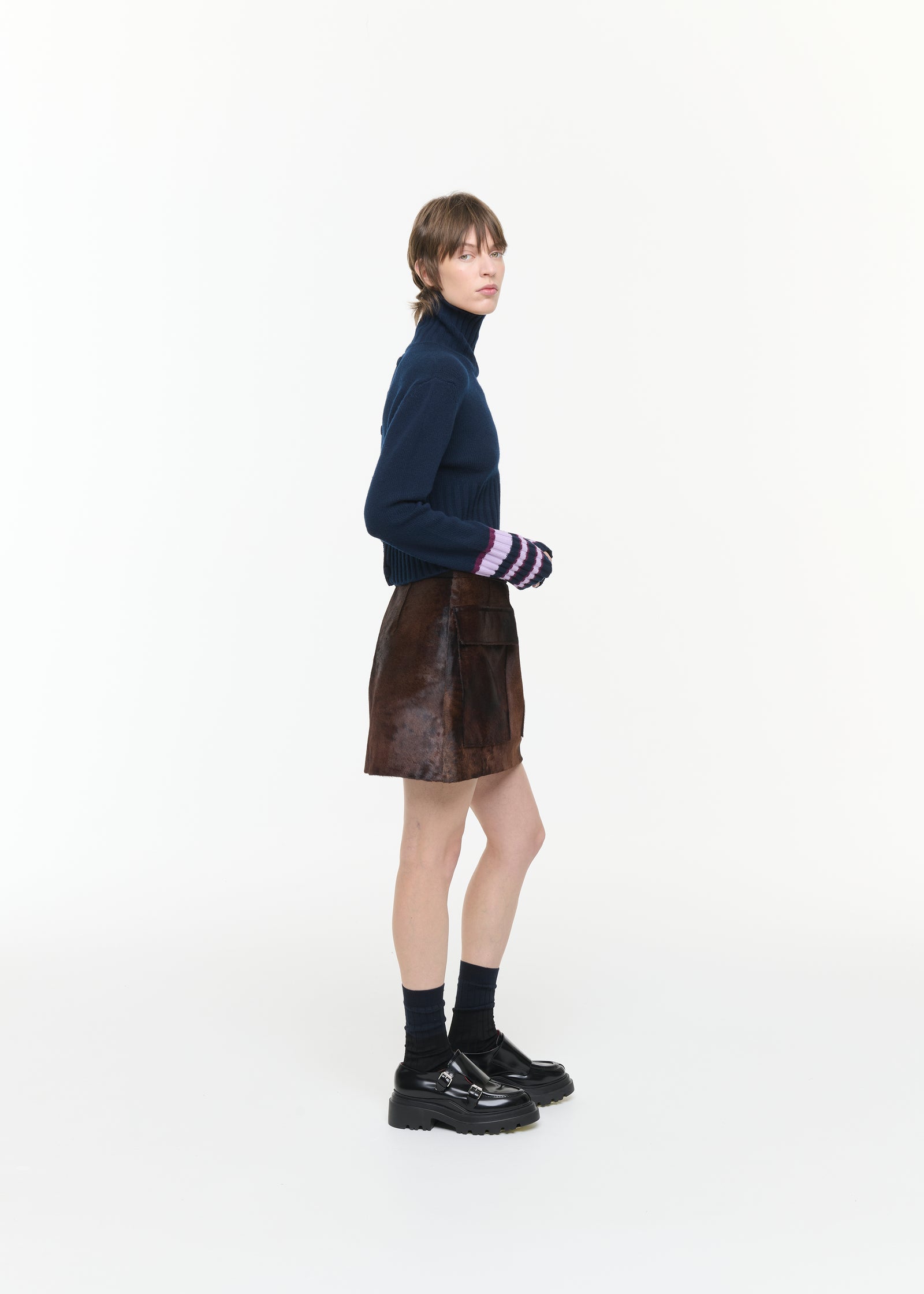 CALF LEATHER MINI SKIRT