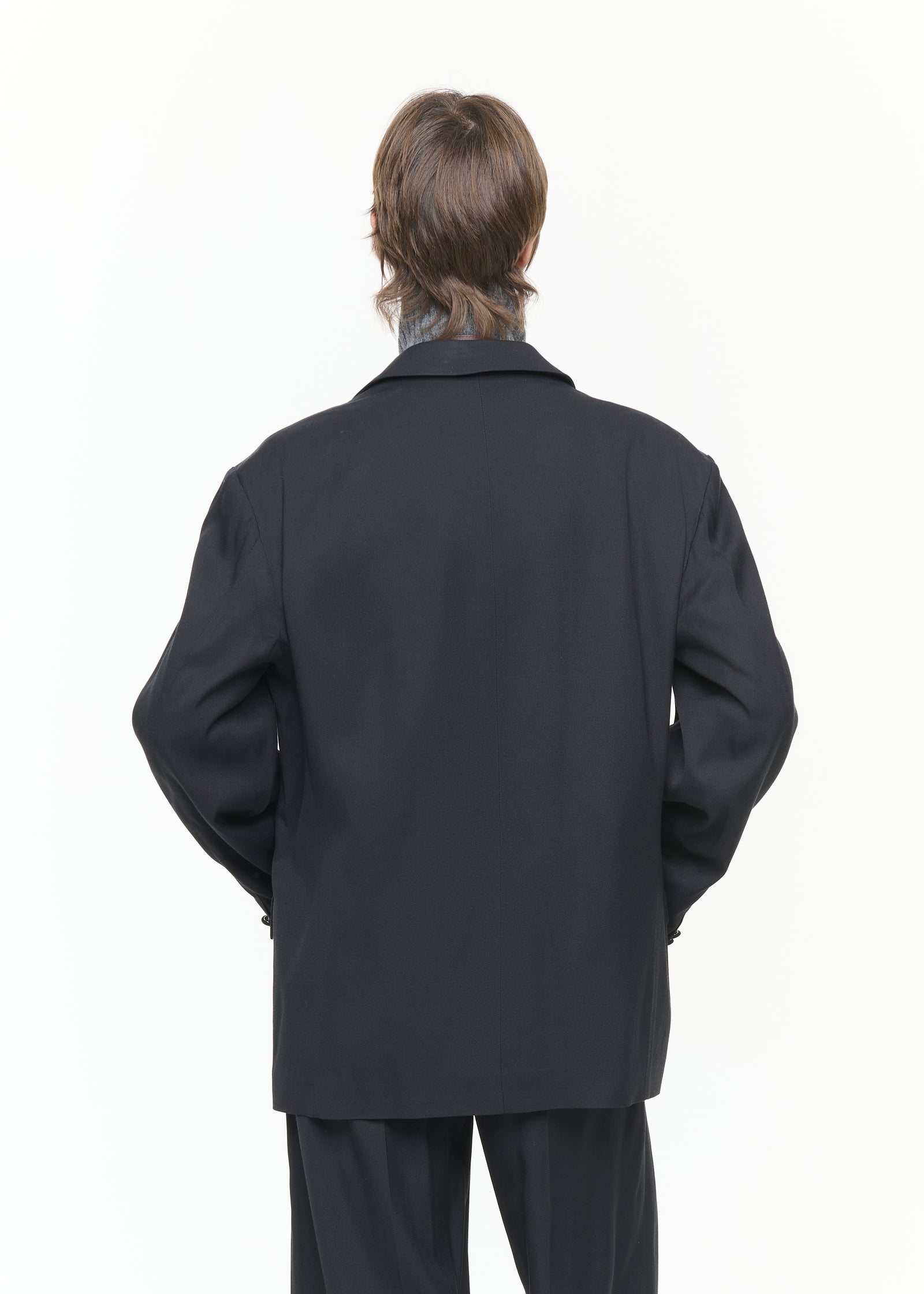 DOUBLE-BREASTED BLACK BLAZER