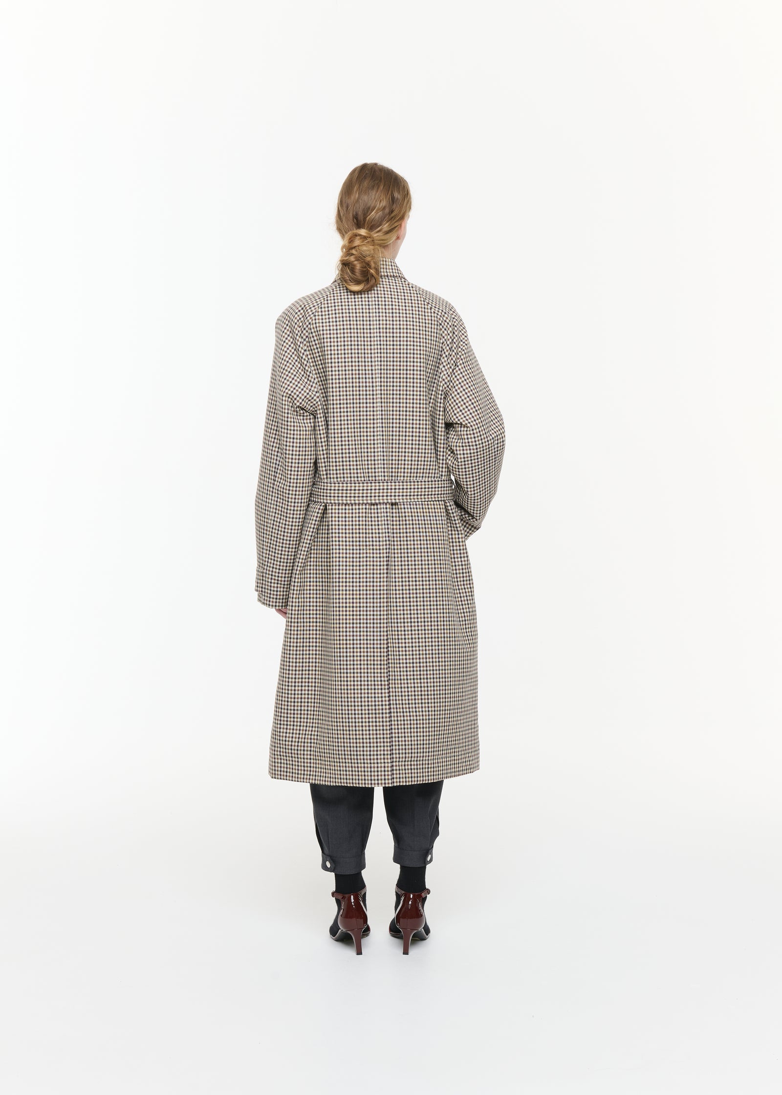 TRENCH SARTORIALE IN LANA CHECK 