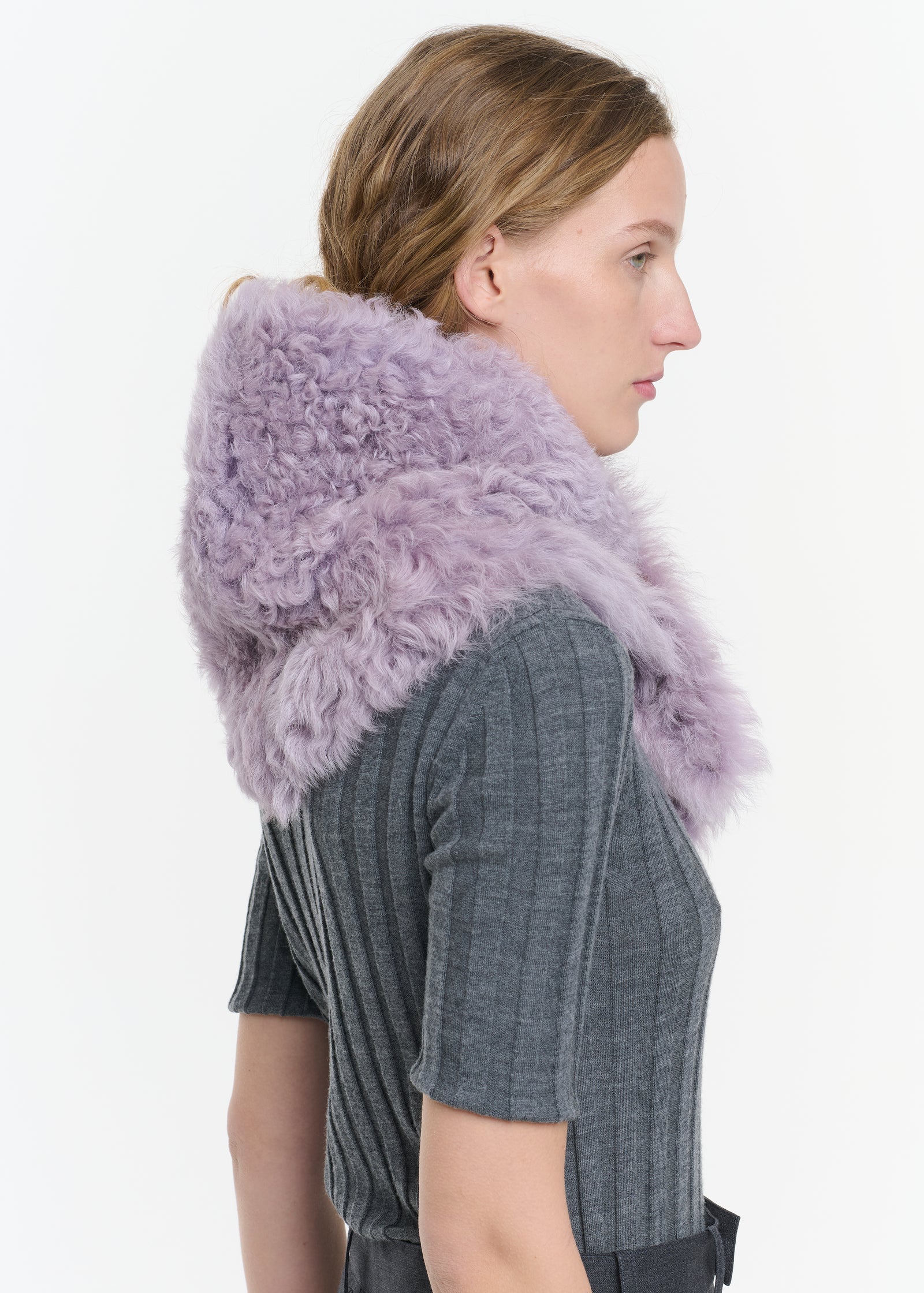 LILAC SHEARLING SCARF COLLAR