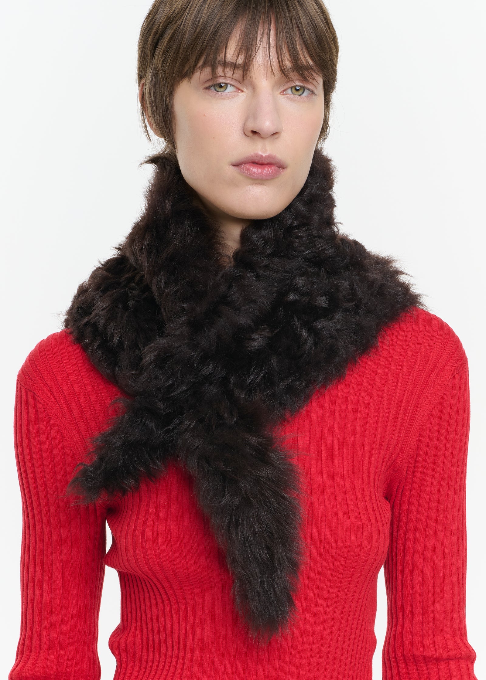 COLLO IN SHEARLING CASTAGNA