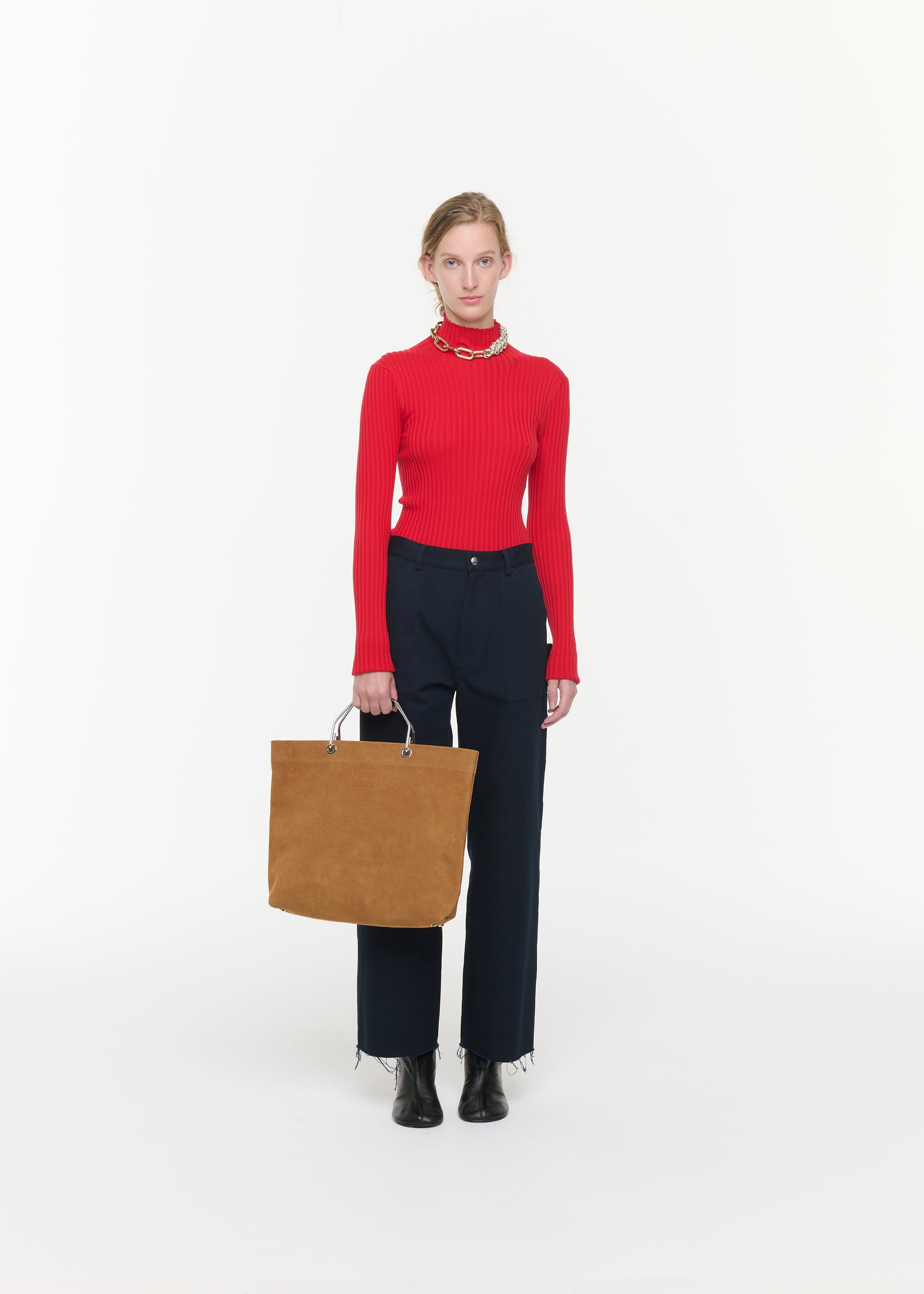 EARTH BROWN SUEDE SHOPPING BAG