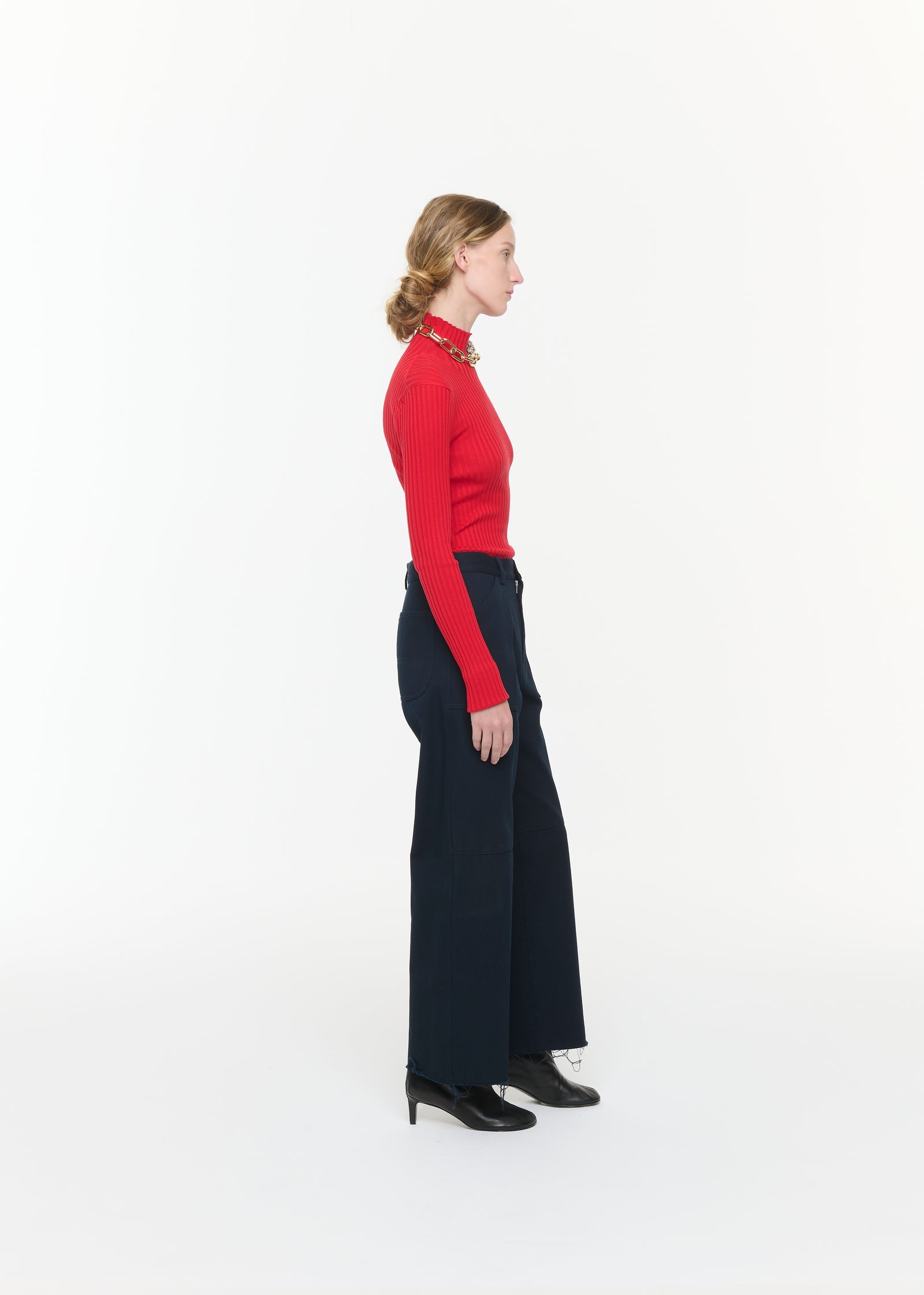 PANTALONI DA LAVORO IN COTONE BLU NAVY