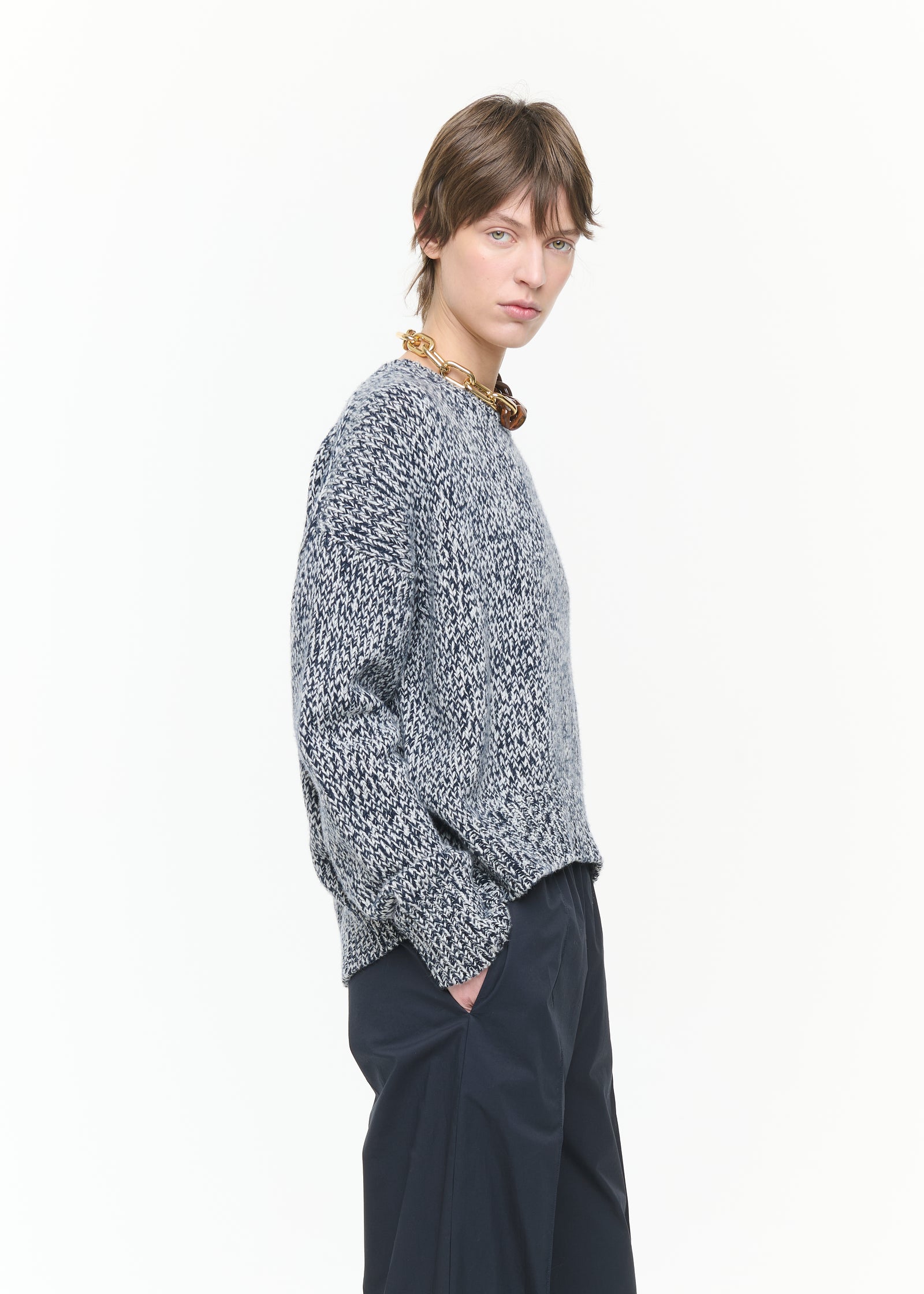 MAGLIONE ASIMMETRICO MELANGE